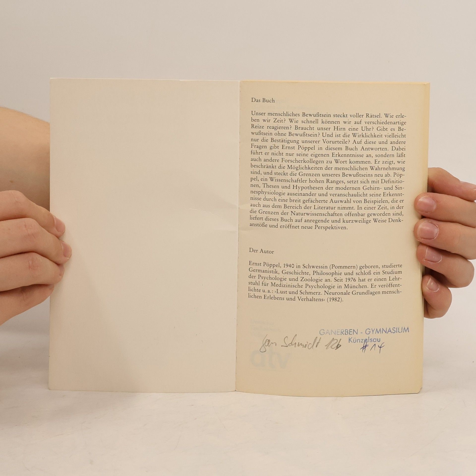 Ernst Poeppel Grenzen des Bewusstseins