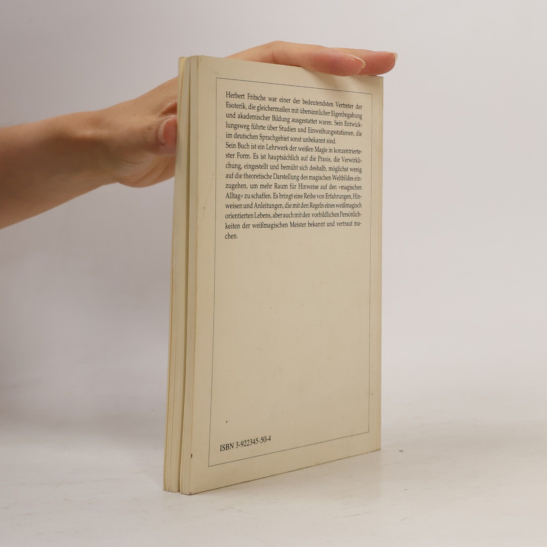 Herbert Fritsche Kleines Lehrbuch der weissen Magie