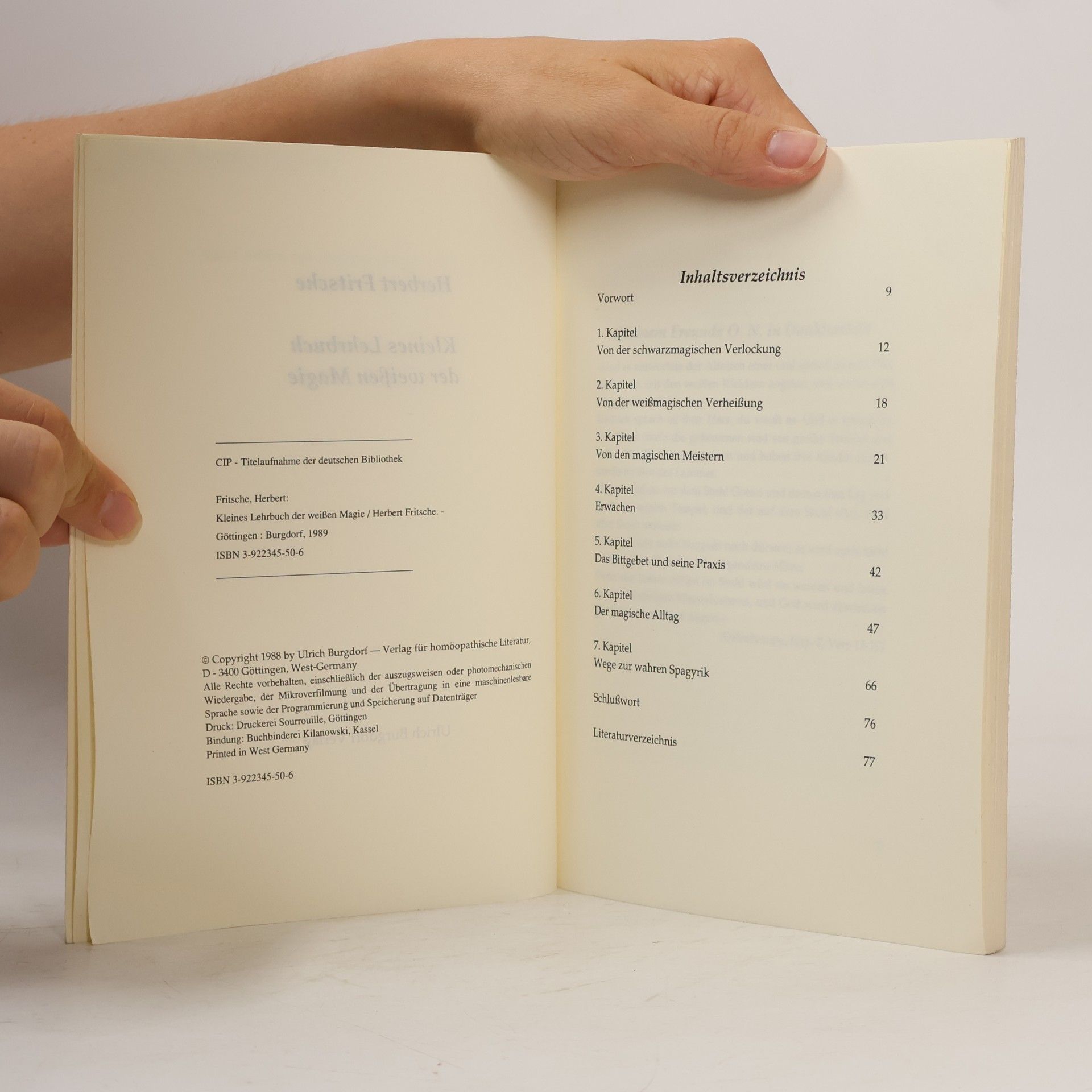 Herbert Fritsche Kleines Lehrbuch der weissen Magie