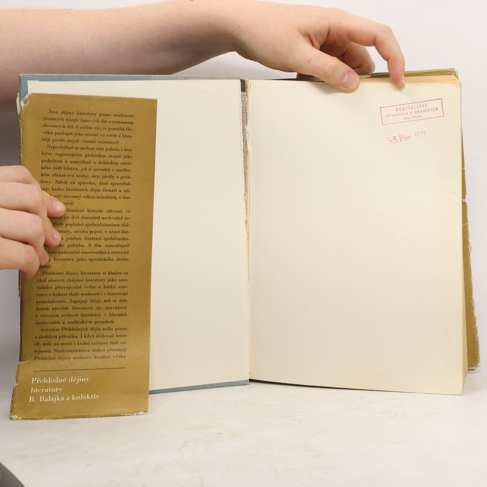 Bohumil Balajka Přehledné dějiny literatury 1