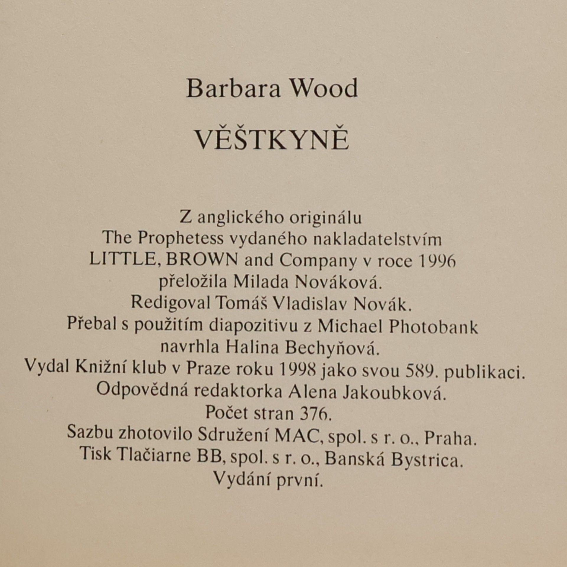 Barbara Wood Věštkyně