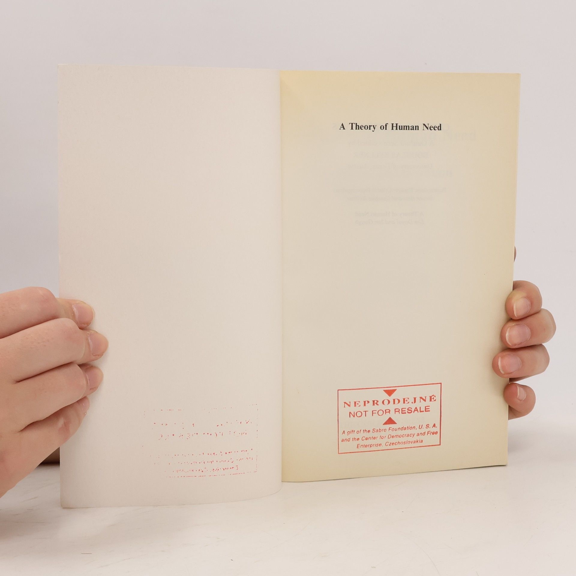 Len Doyal A Theory of Human Need