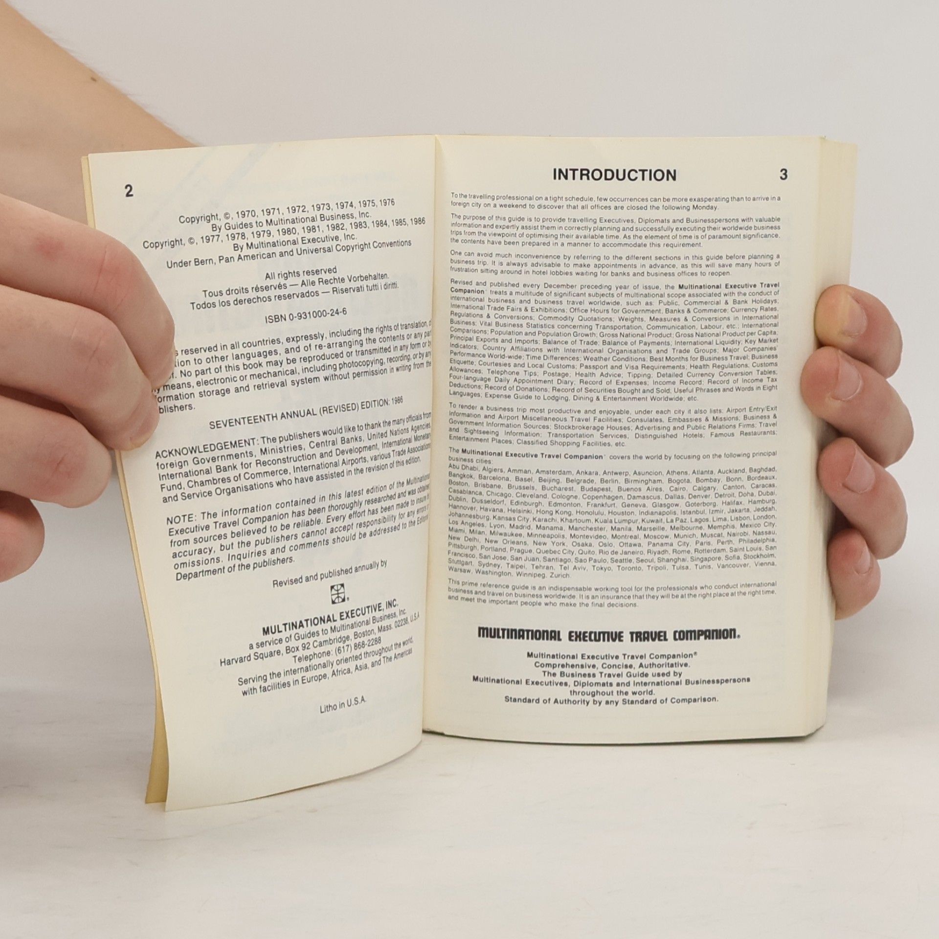 Various authors 1986 Multinational Executive Travel Companion