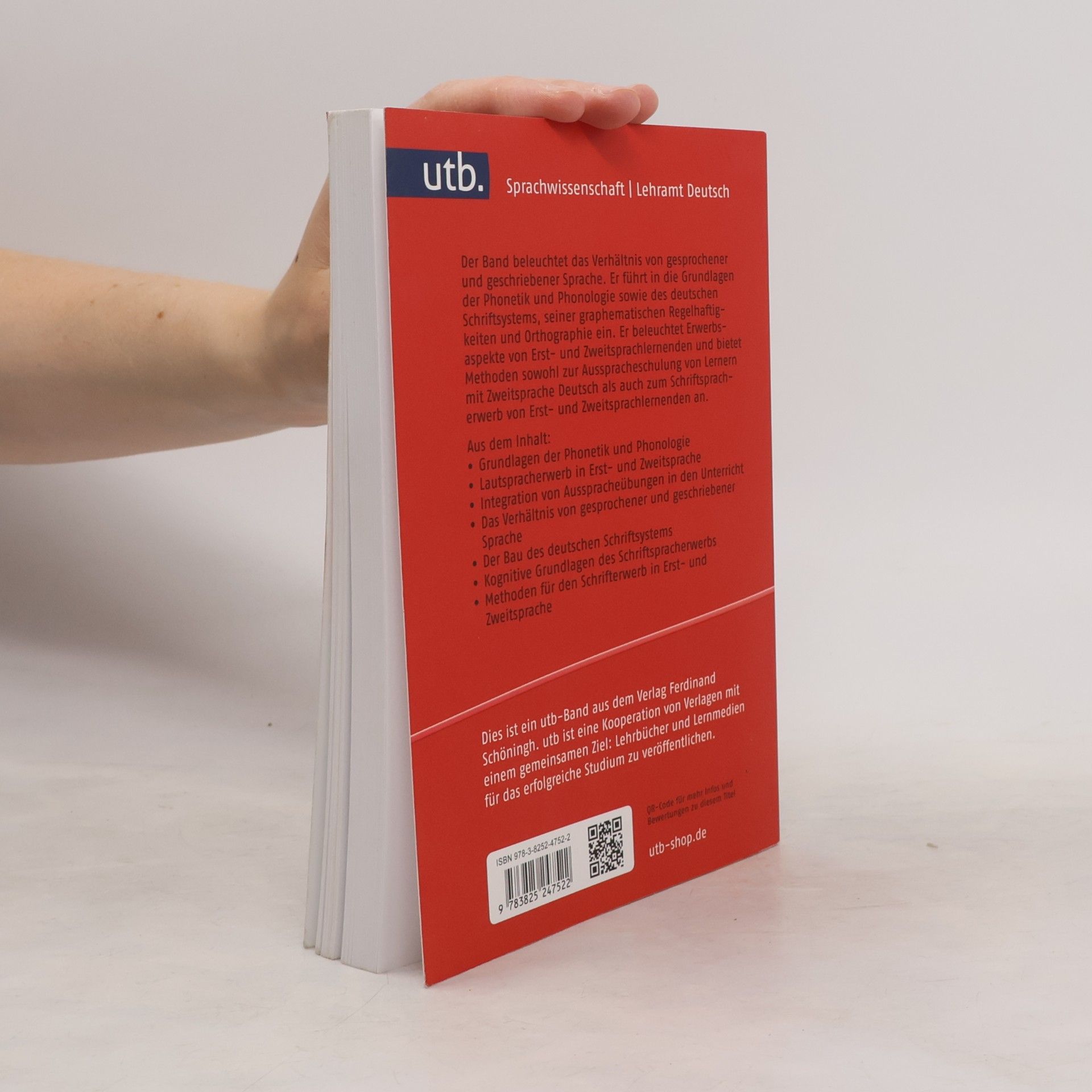 Silvia Dahmen LiLA - Linguistik fürs Lehramt - 4752: Phonetik, Phonologie und Schrift