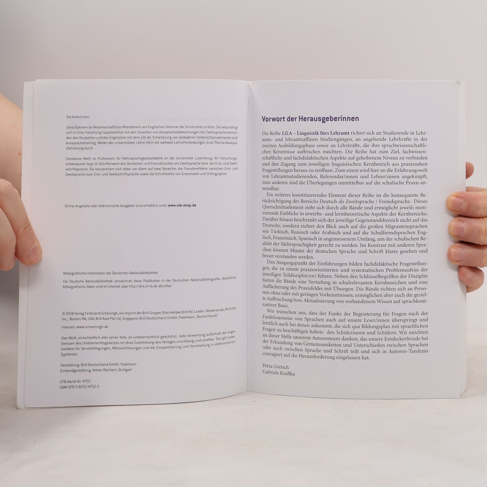 Silvia Dahmen LiLA - Linguistik fürs Lehramt - 4752: Phonetik, Phonologie und Schrift