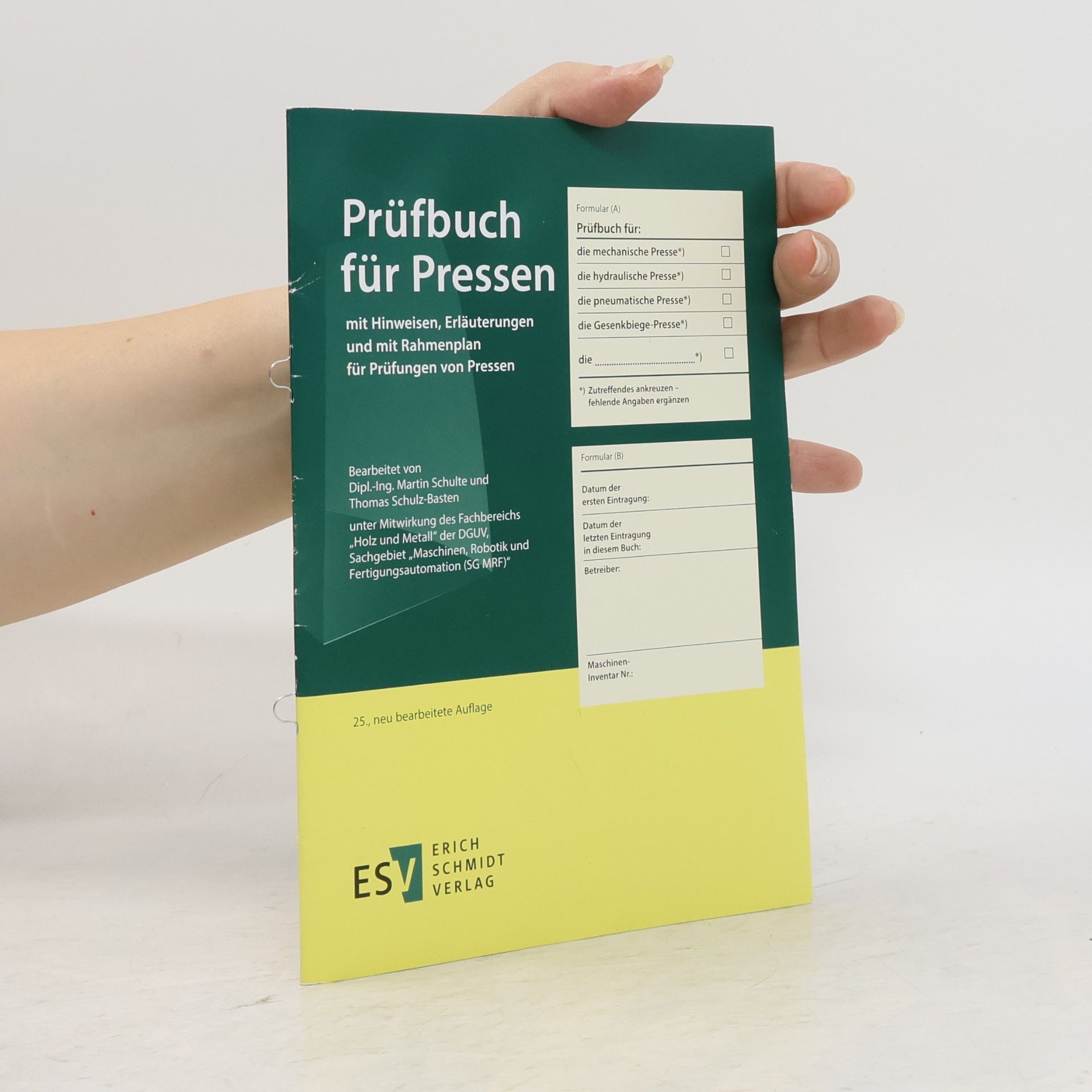 Martin Schulte Prüfbuch für Pressen
