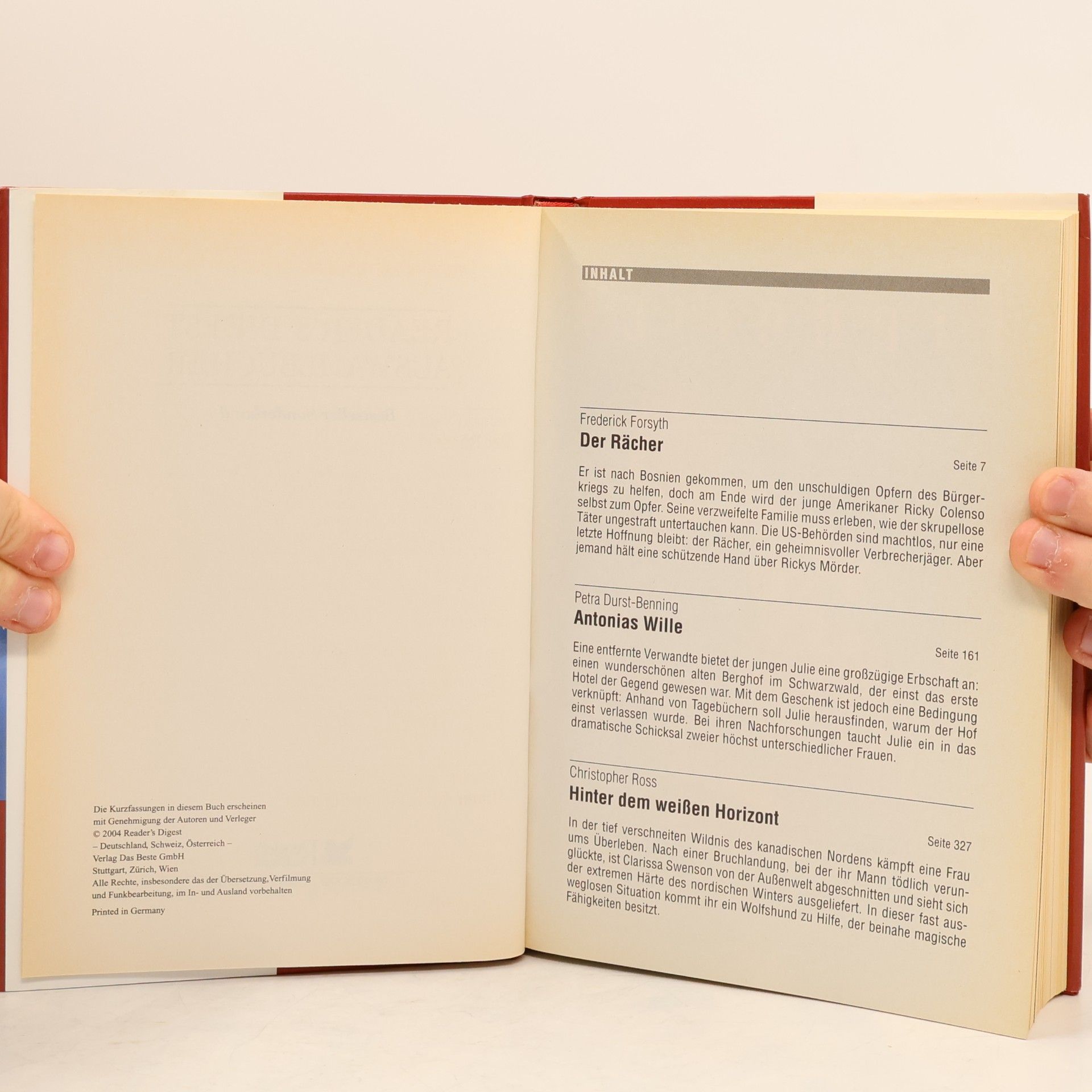 Frederick Forsyth Reader's Digest Auswahlbücher. Der Rächer. Antonias Wille. Hinter dem weissen Horizont