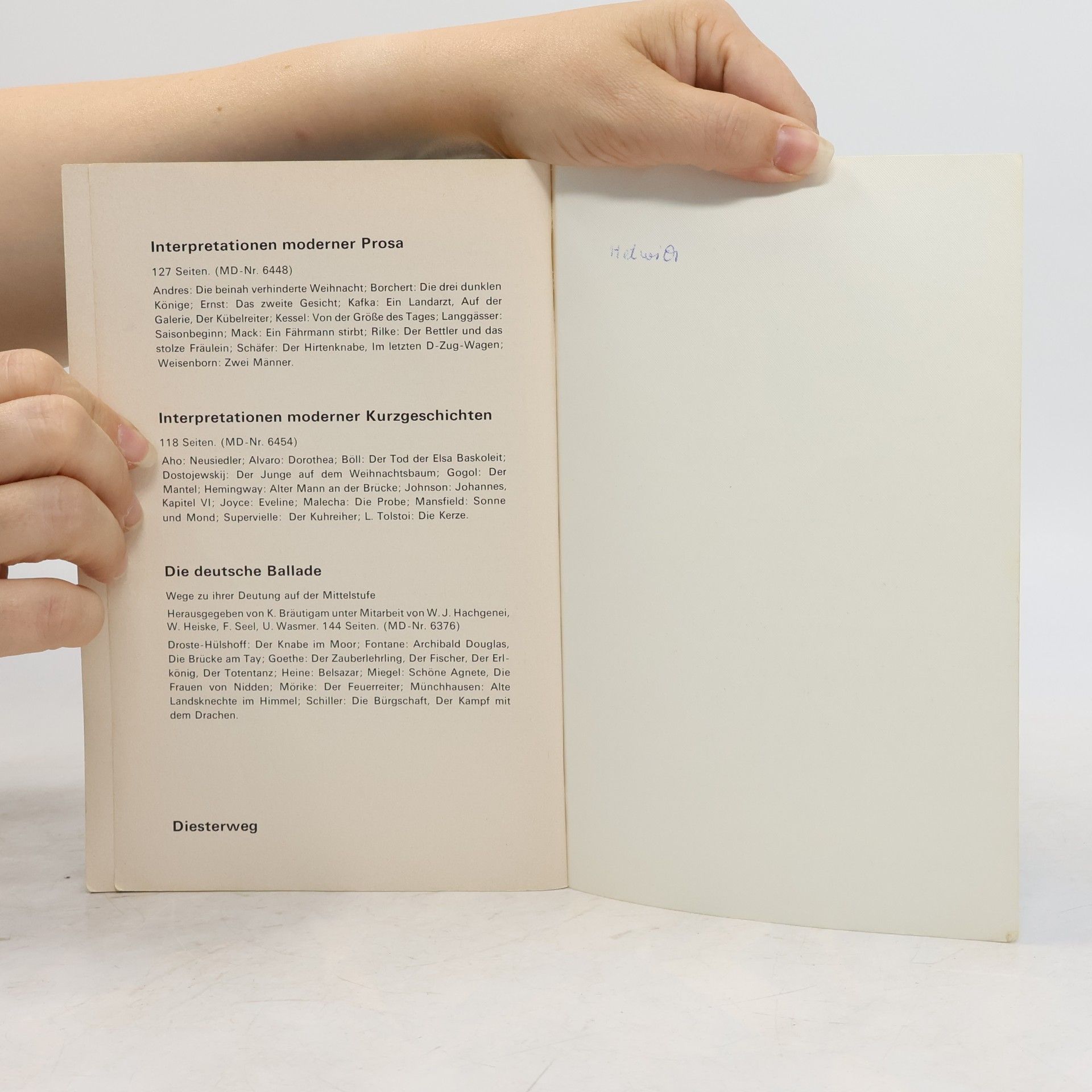 Ferdinand Piedmont Textsammlung moderner Kurzgeschichten