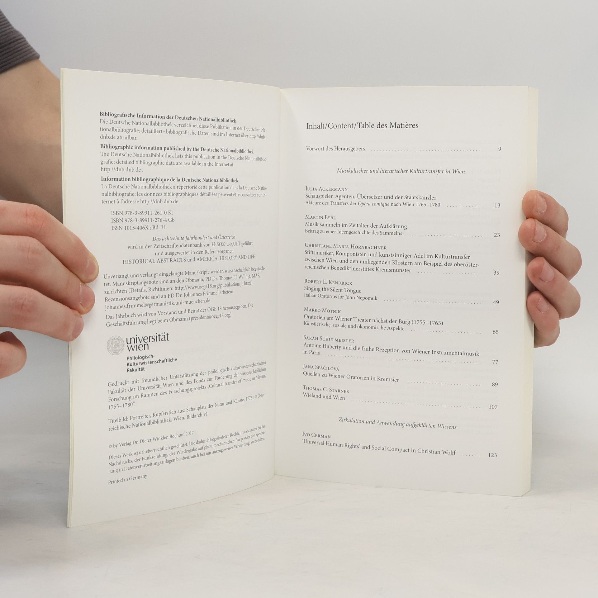 Franz M. Eybl Via Wien. Musik, Literatur und Aufklärungskultur im europäischen Austauch
