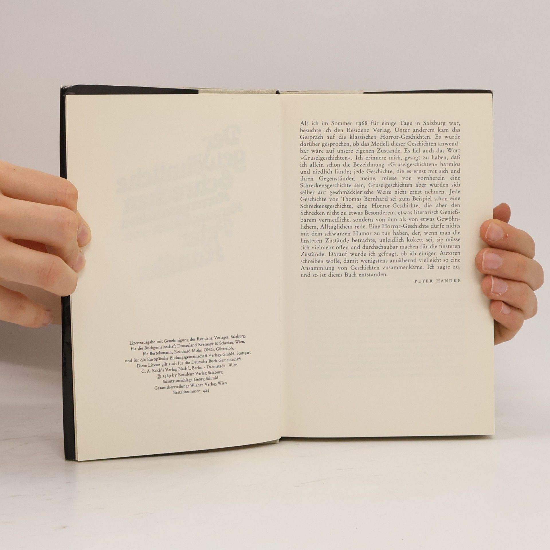 Peter Handke Der gewöhnliche Schrecken