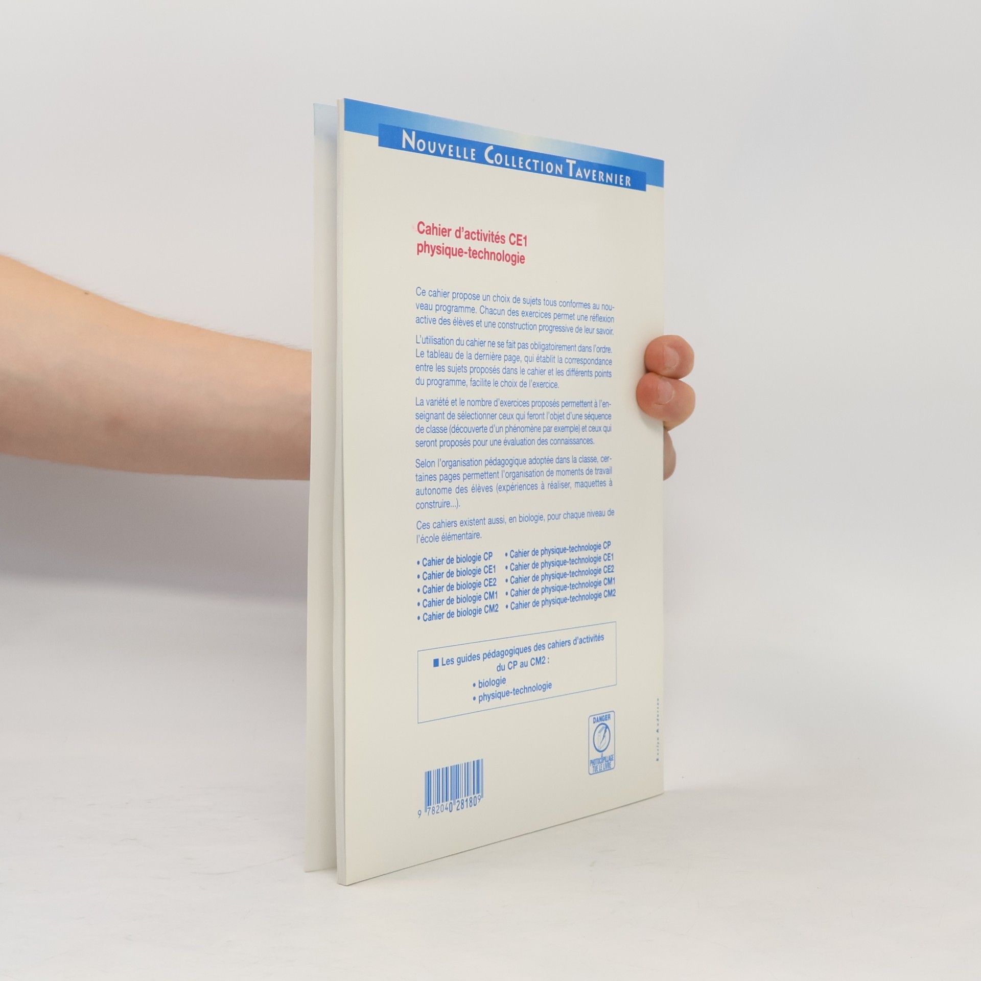 Raymond Tavernier Physique technologie, cahier d'activités, CE1