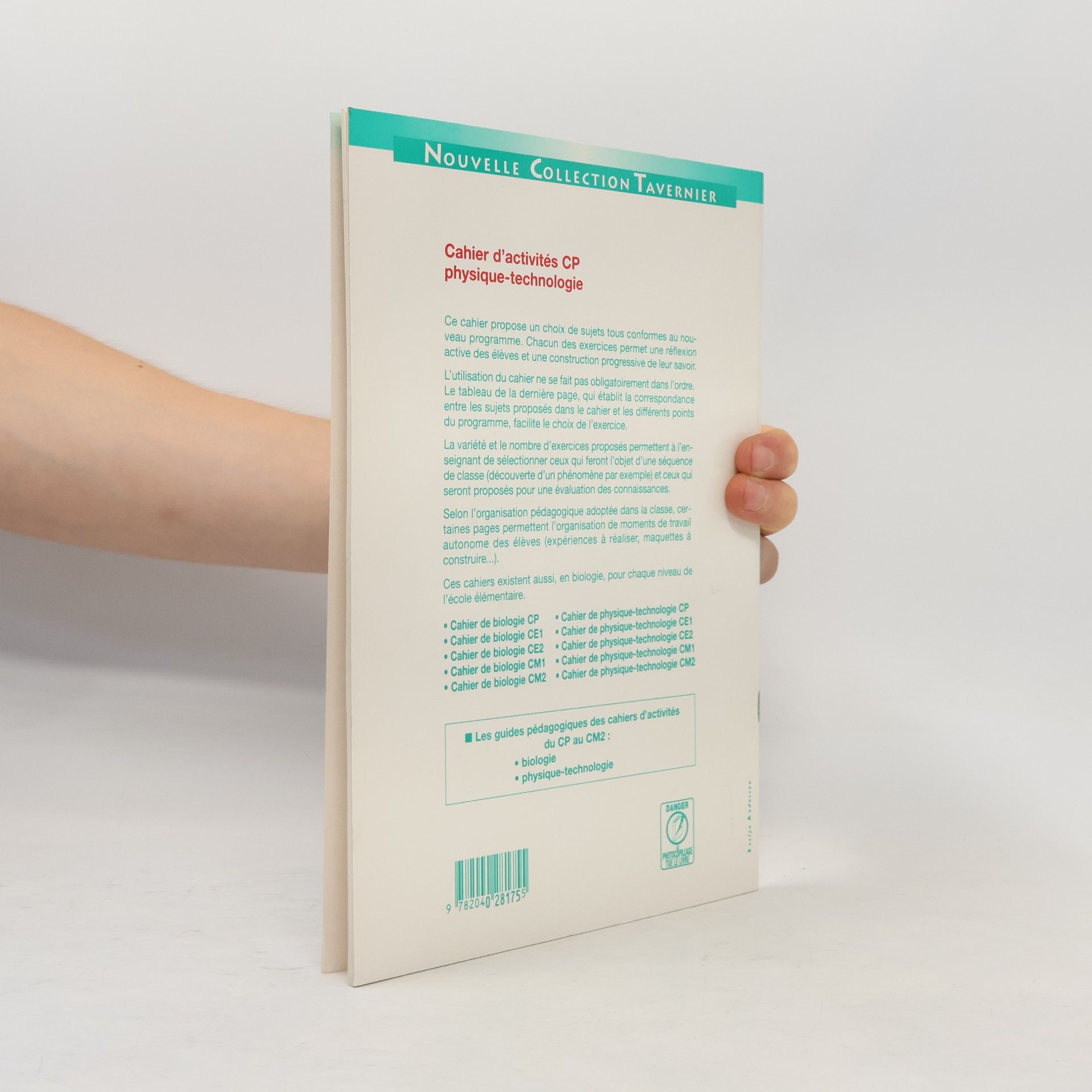 Raymond Tavernier Physique technologie, cahier d'activités, CP