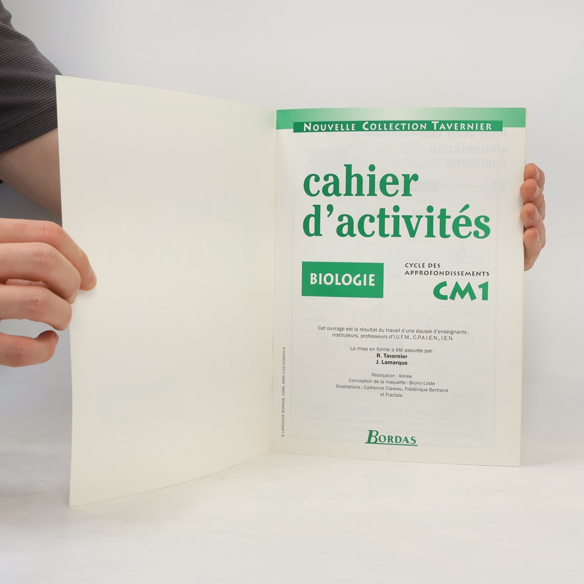 Raymond Tavernier Cahier de biologie CM1