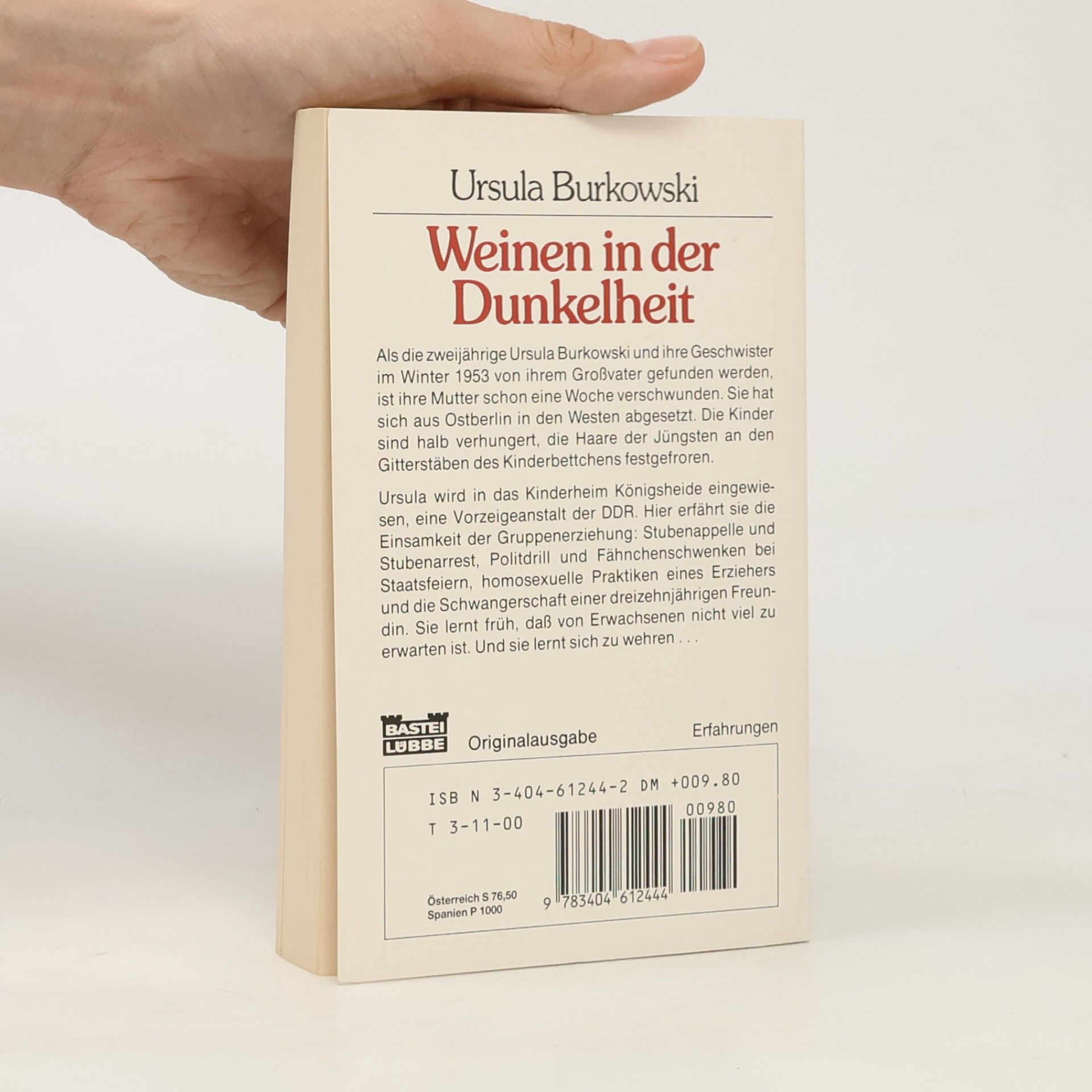 Ursula Burkowski Weinen in der Dunkelheit