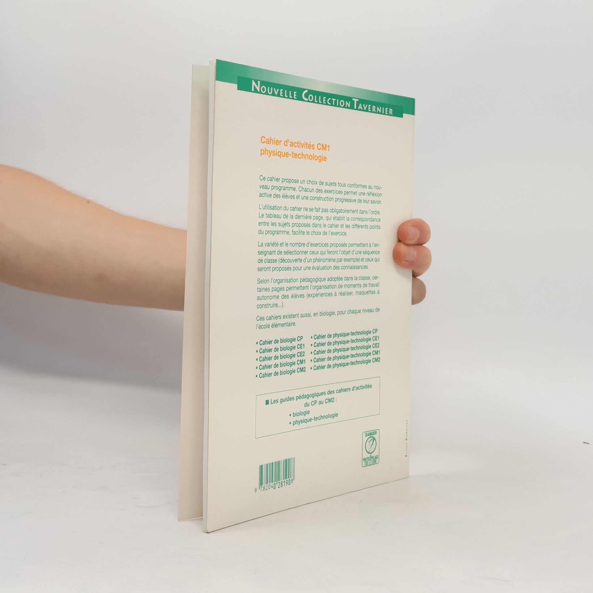 Raymond Tavernier Physique technologie CM1 cahier d'activités