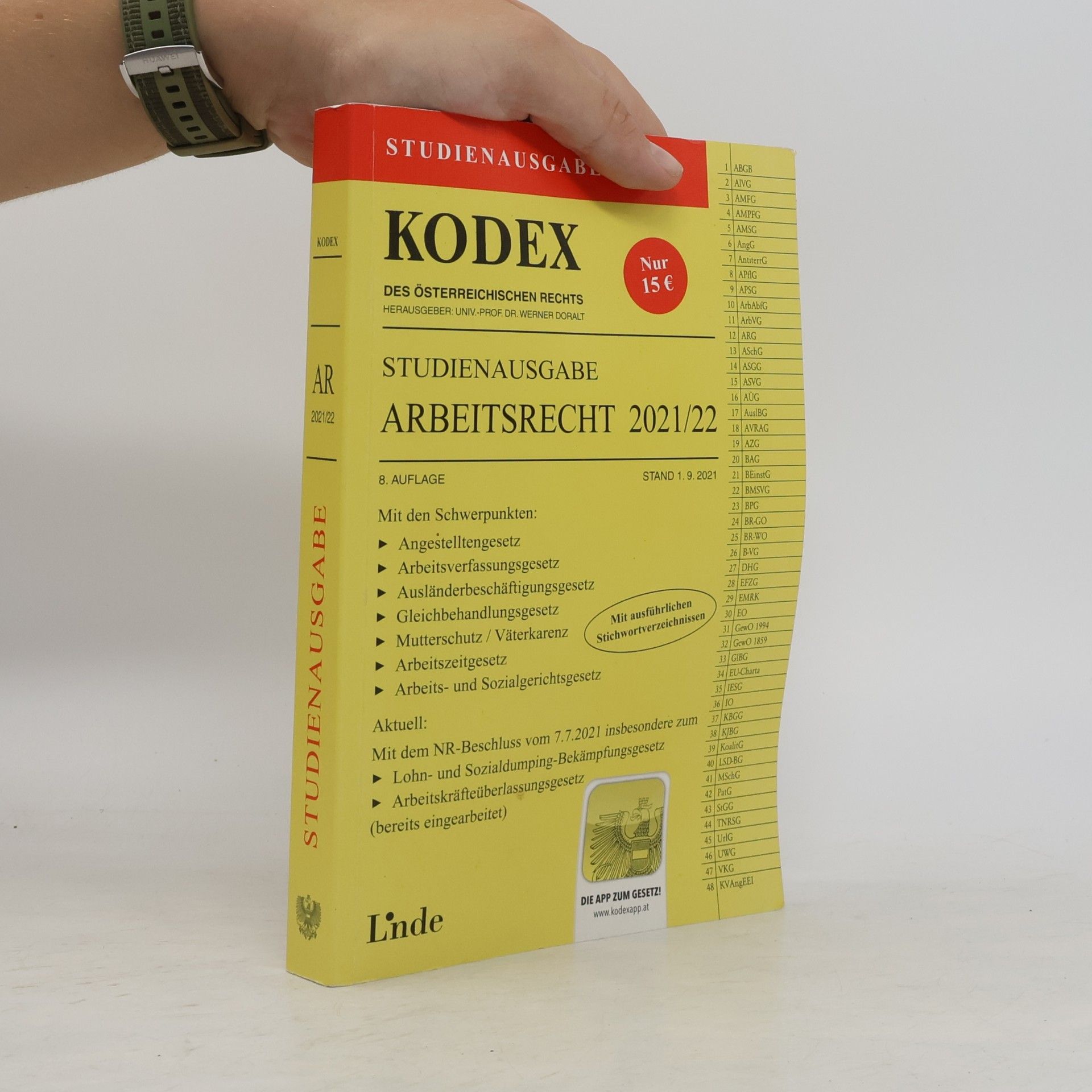 Gerda Ercher-Lederer Kodex Studienausgabe Arbeitsrecht 2021/22