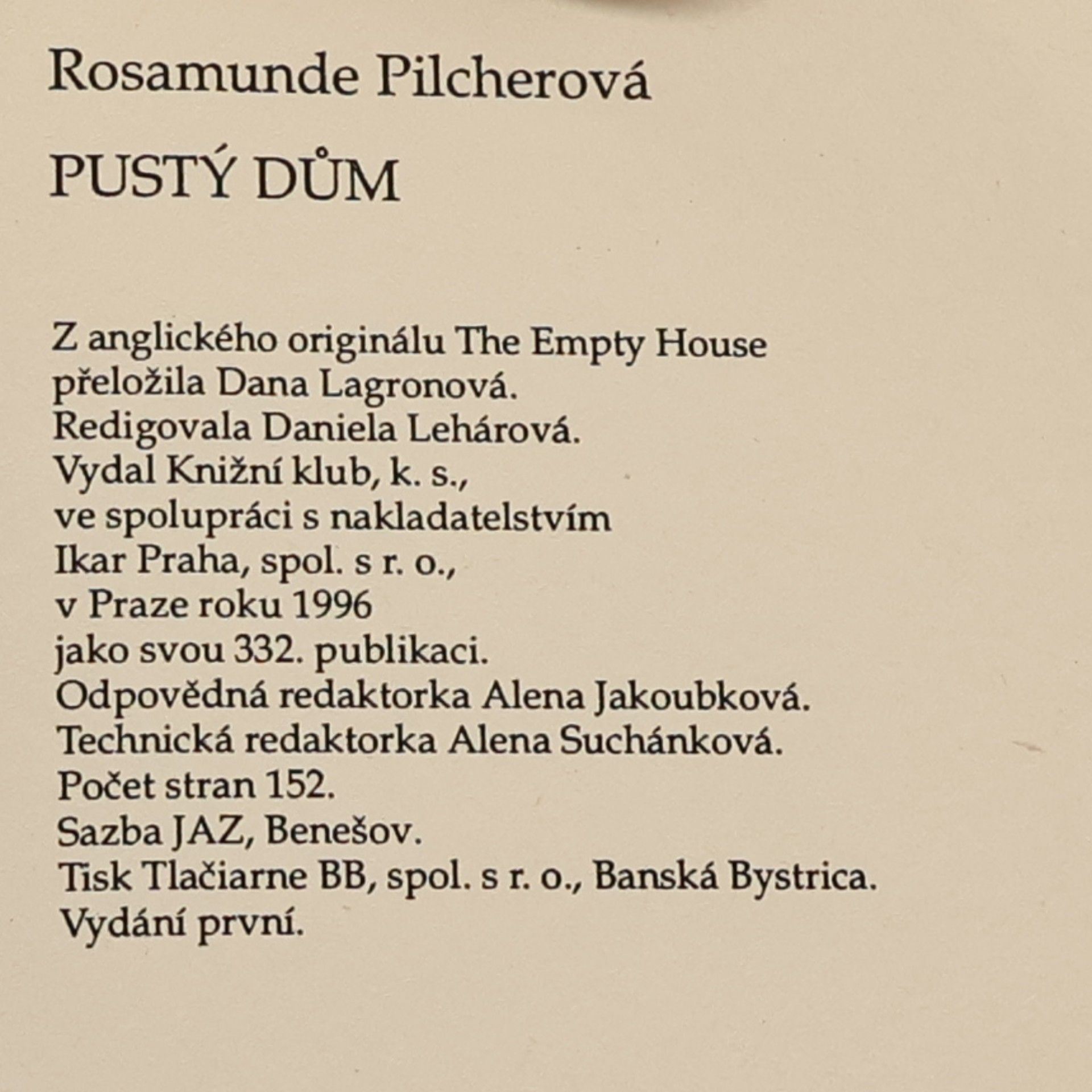 Rosamunde Pilcher Pustý dům