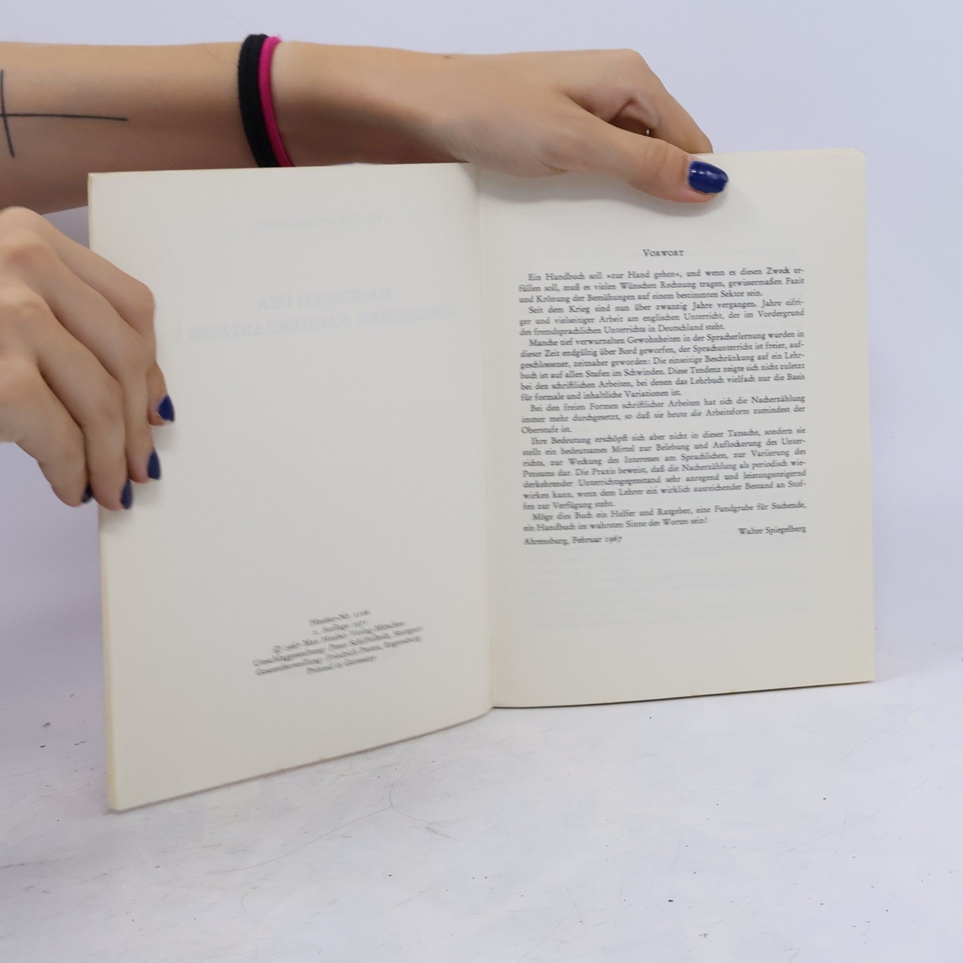 Walter Spiegelberg Handbuch der englischen Nacherzählung