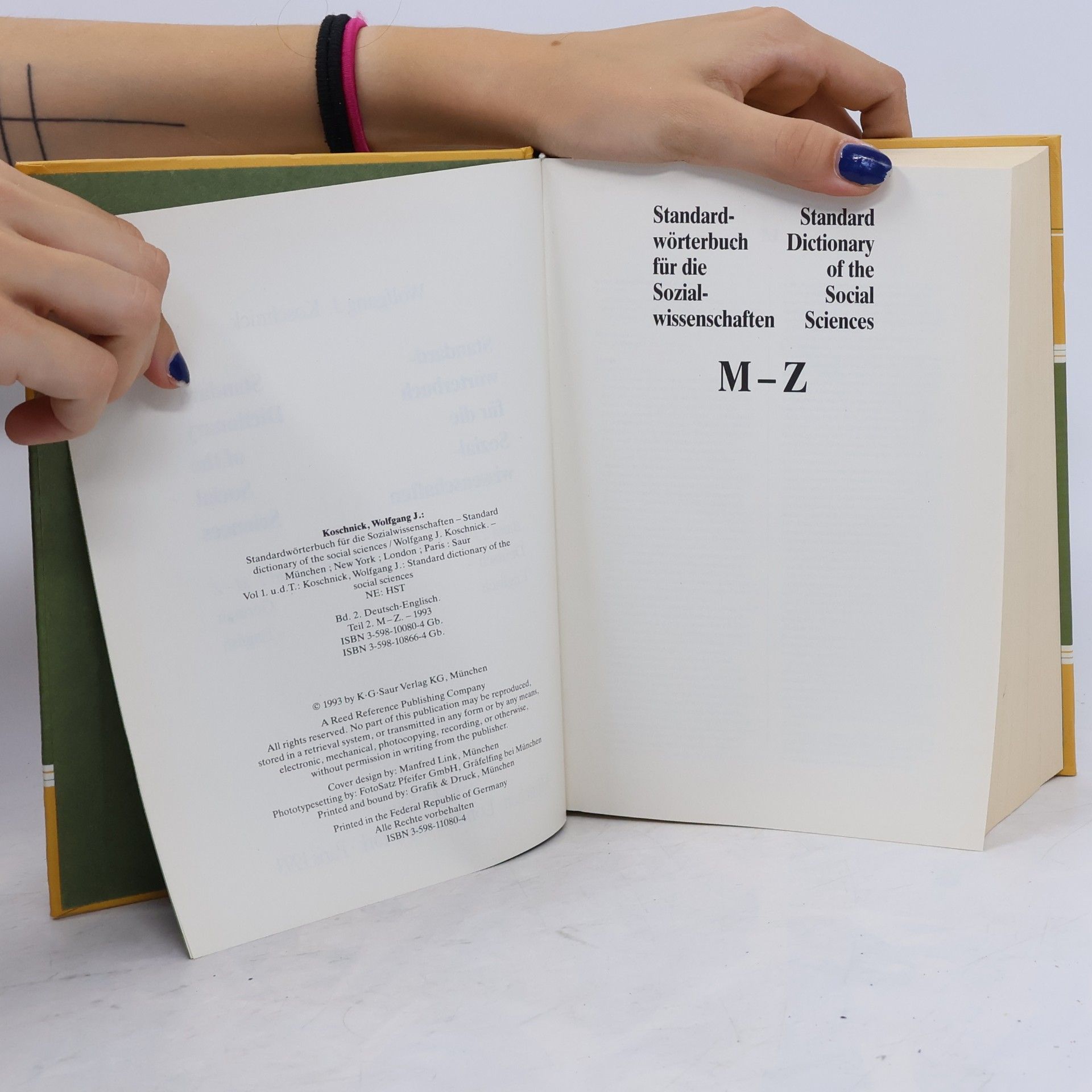 Wolfgang Koschnick Standardwörterbuch für die Sozialwissenschaften – Standard Dictionary of the Social Sciences, Bd. 2. Deutsch-Englisch, Teil 2. M-Z