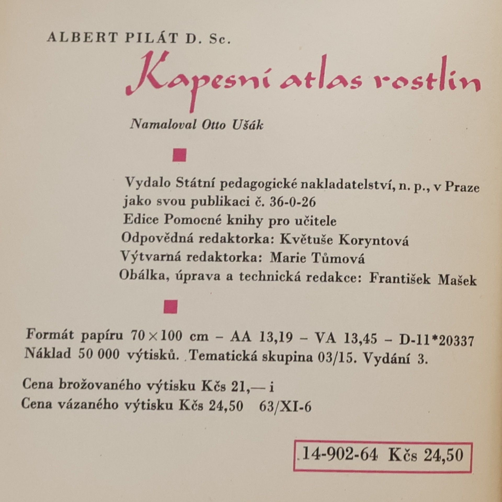 Albert Pilát Kapesní atlas rostlin