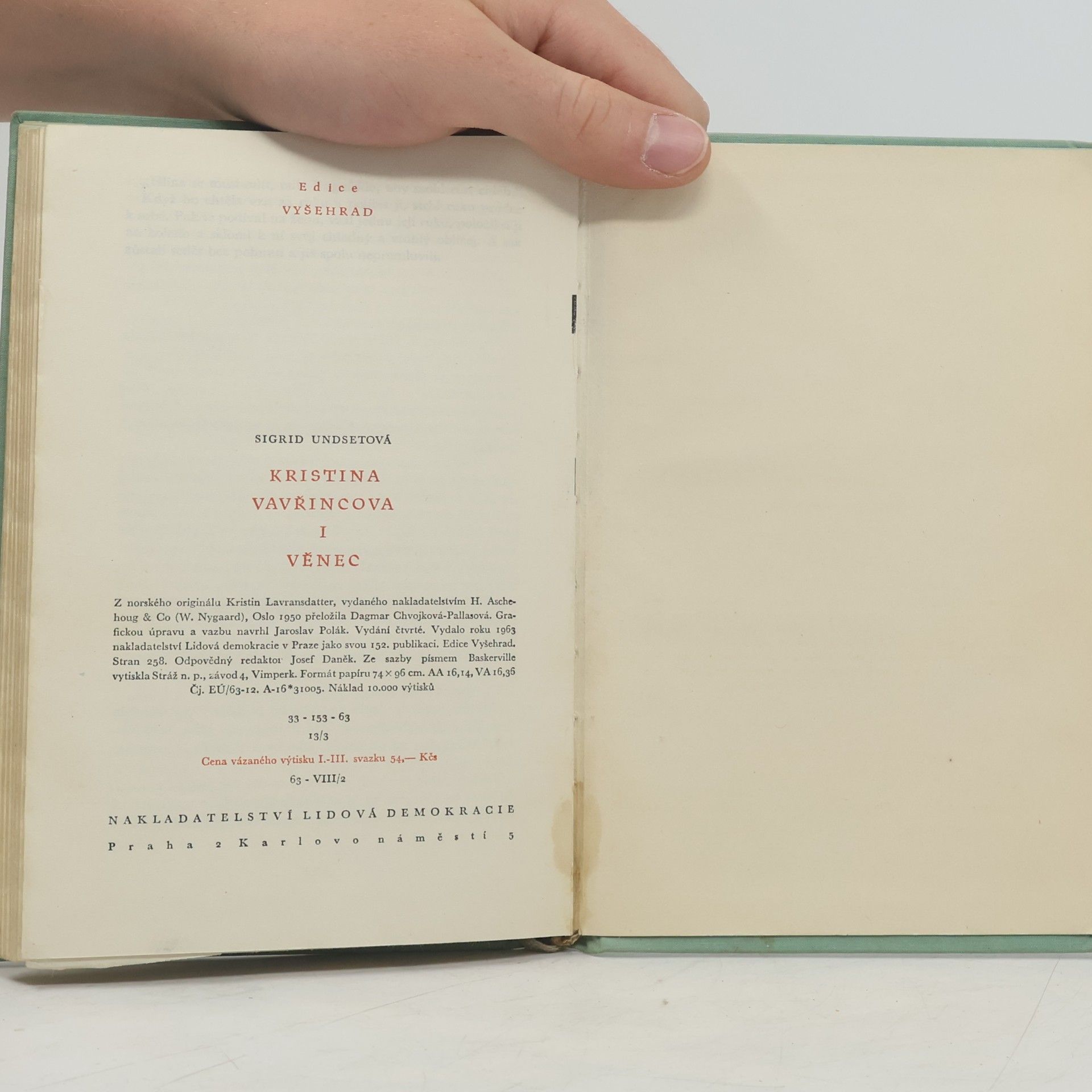 Sigrid Undset Kristina Vavřincová I. Věnec