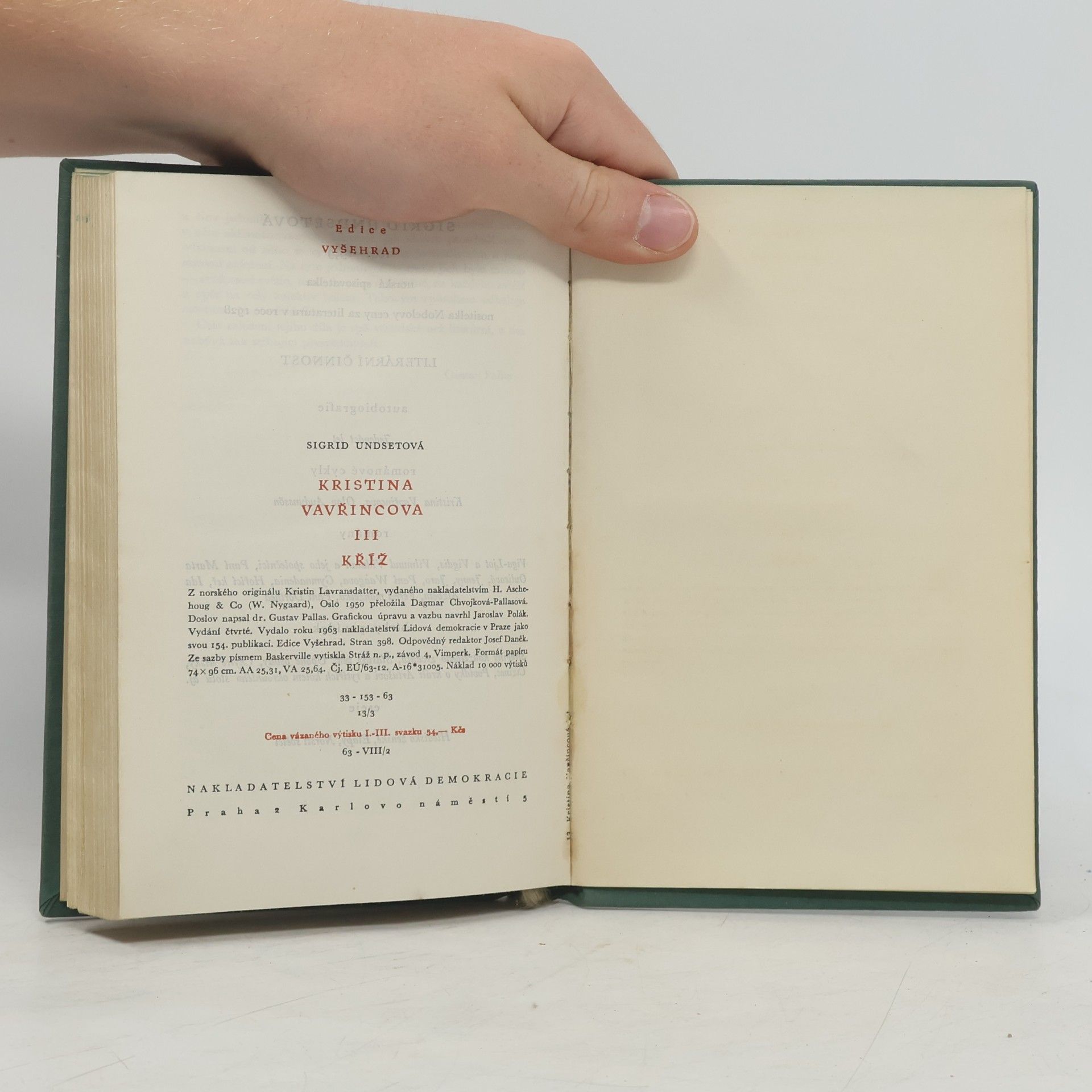 Sigrid Undset Kristina Vavřincová III. Kříž
