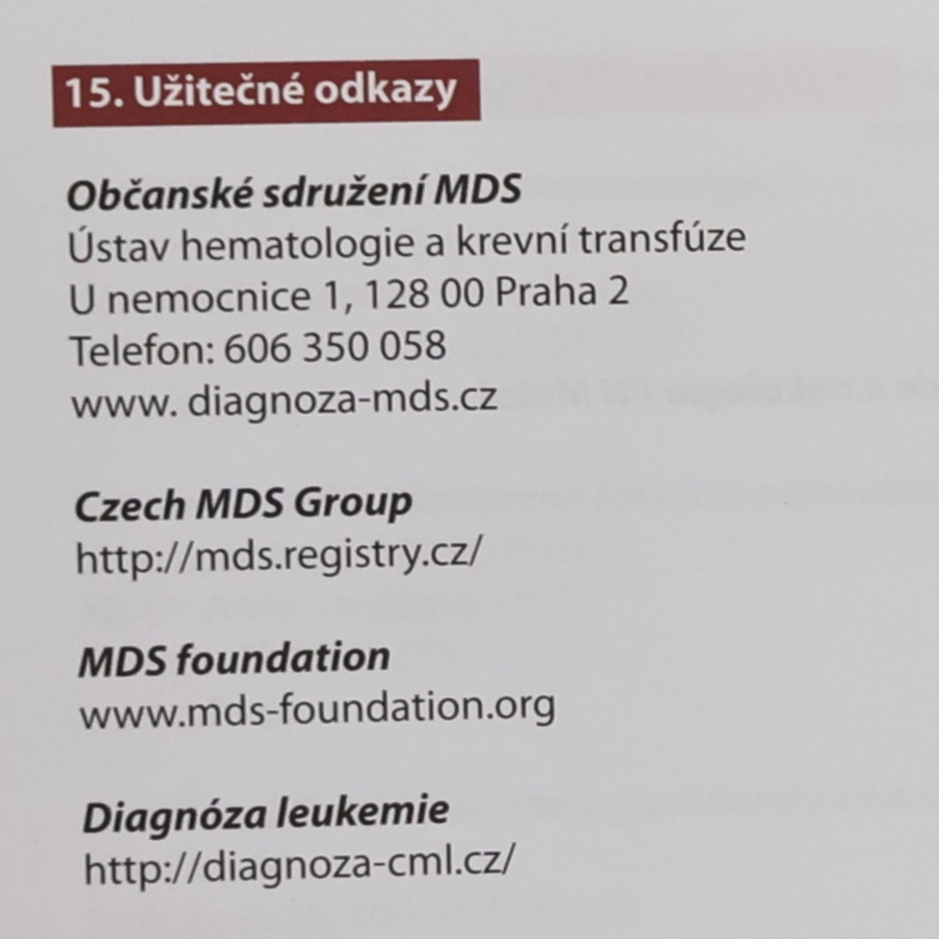 Petra Bělohlávková Myelodysplastický syndrom