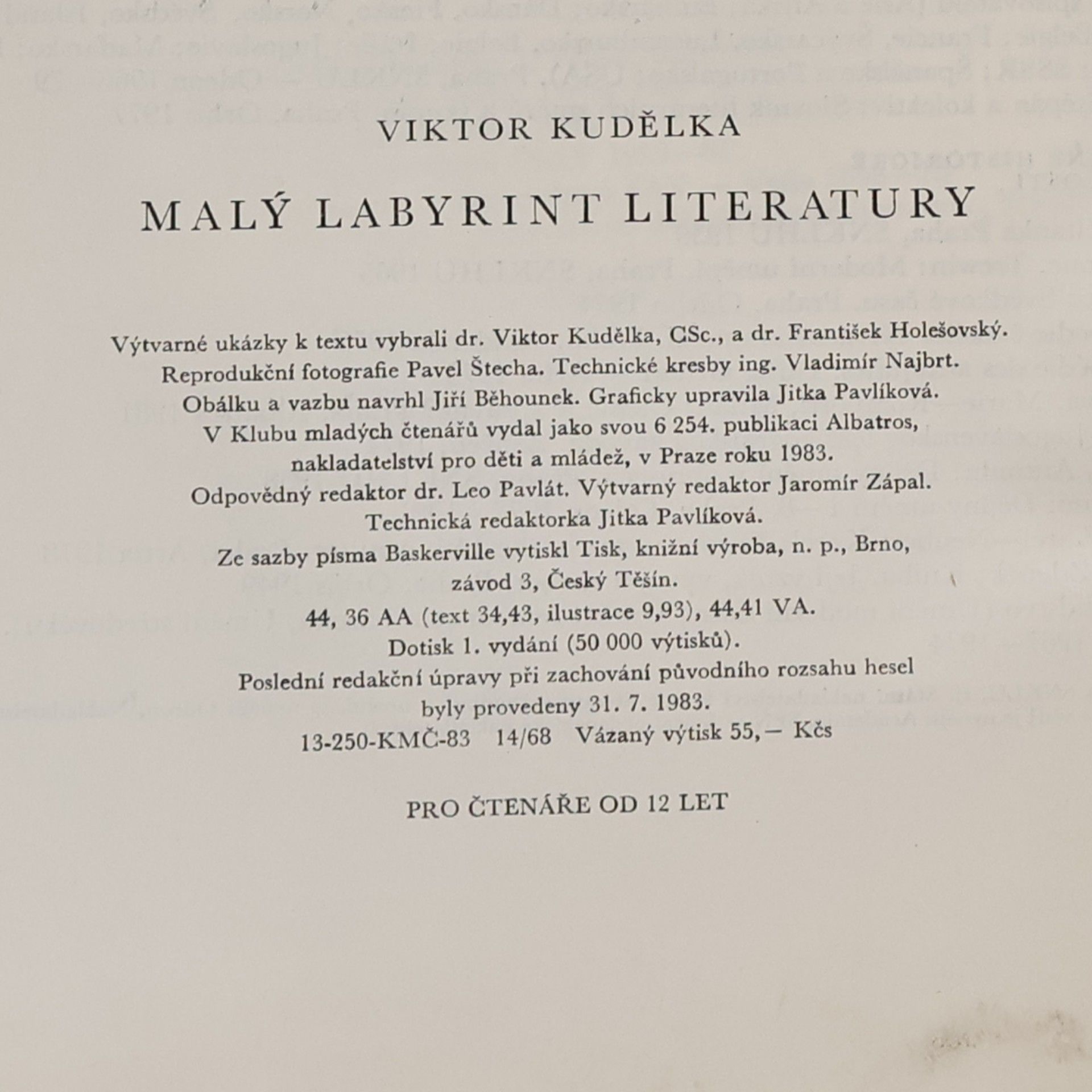 Viktor Kudělka Malý labyrint literatury