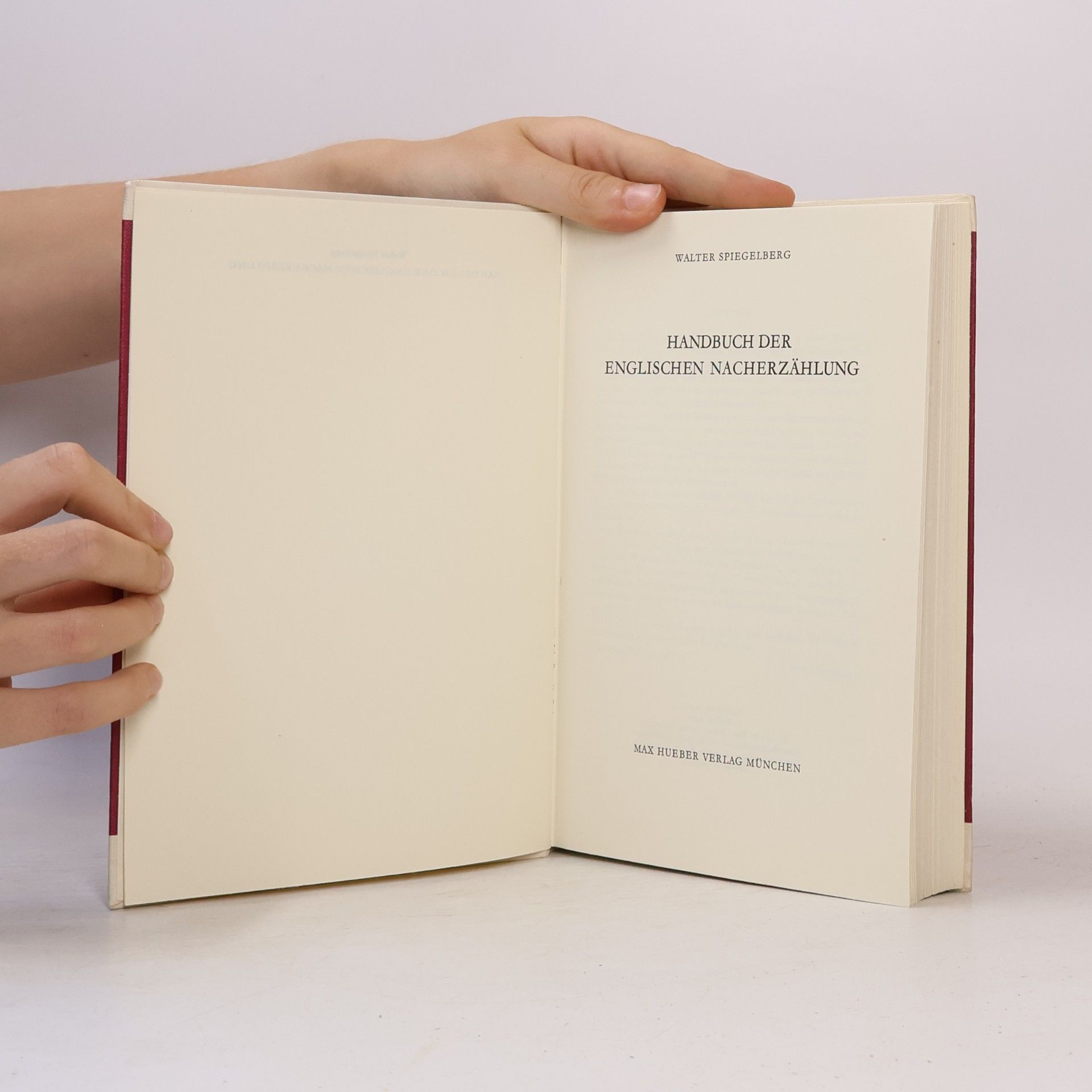 Walter Spiegelberg Handbuch der englischen Nacherzählung