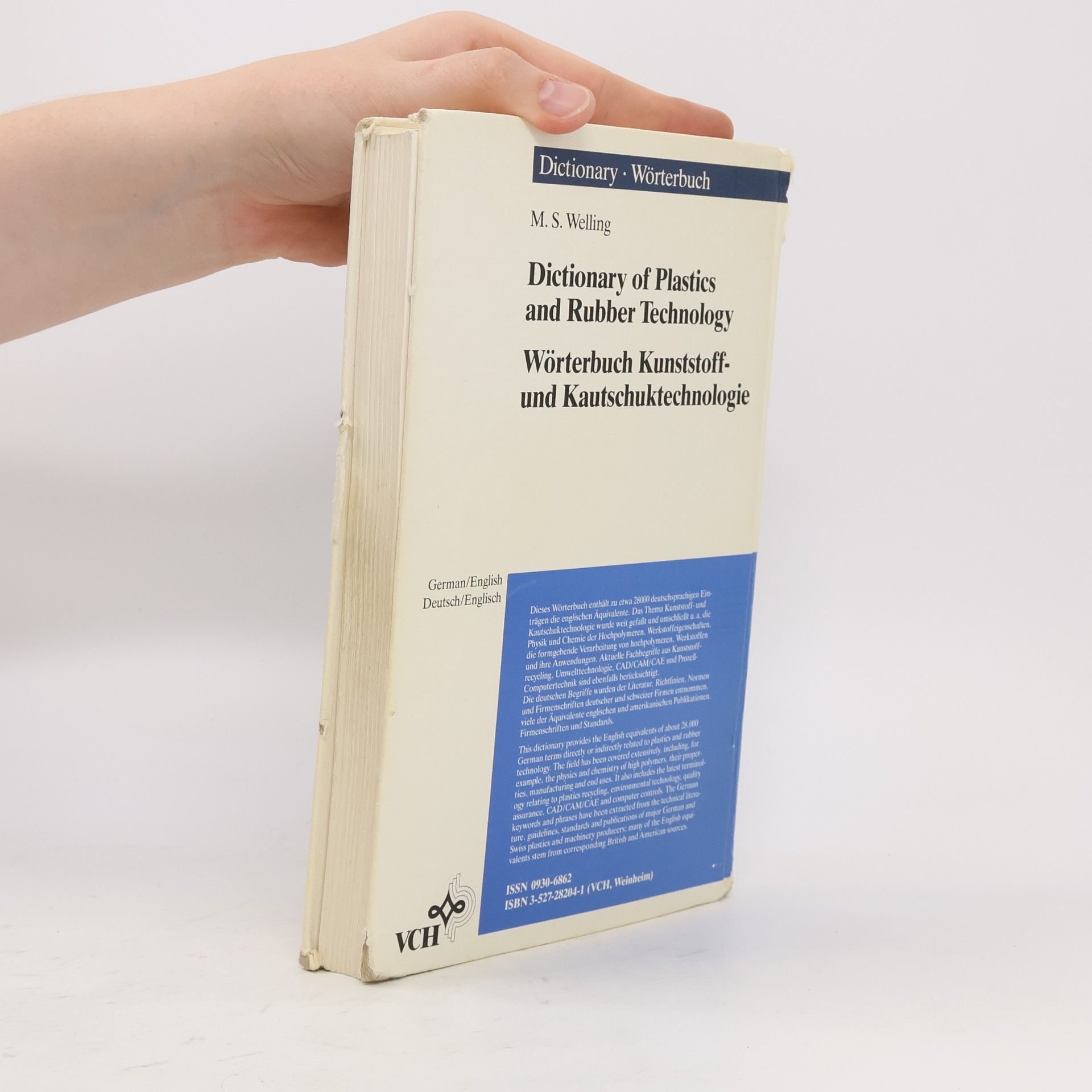 Manfred S. Welling Parat Dictionaries: Dictionary of Plastics and Rubber Technology - German-English / Deutsch-Englisch