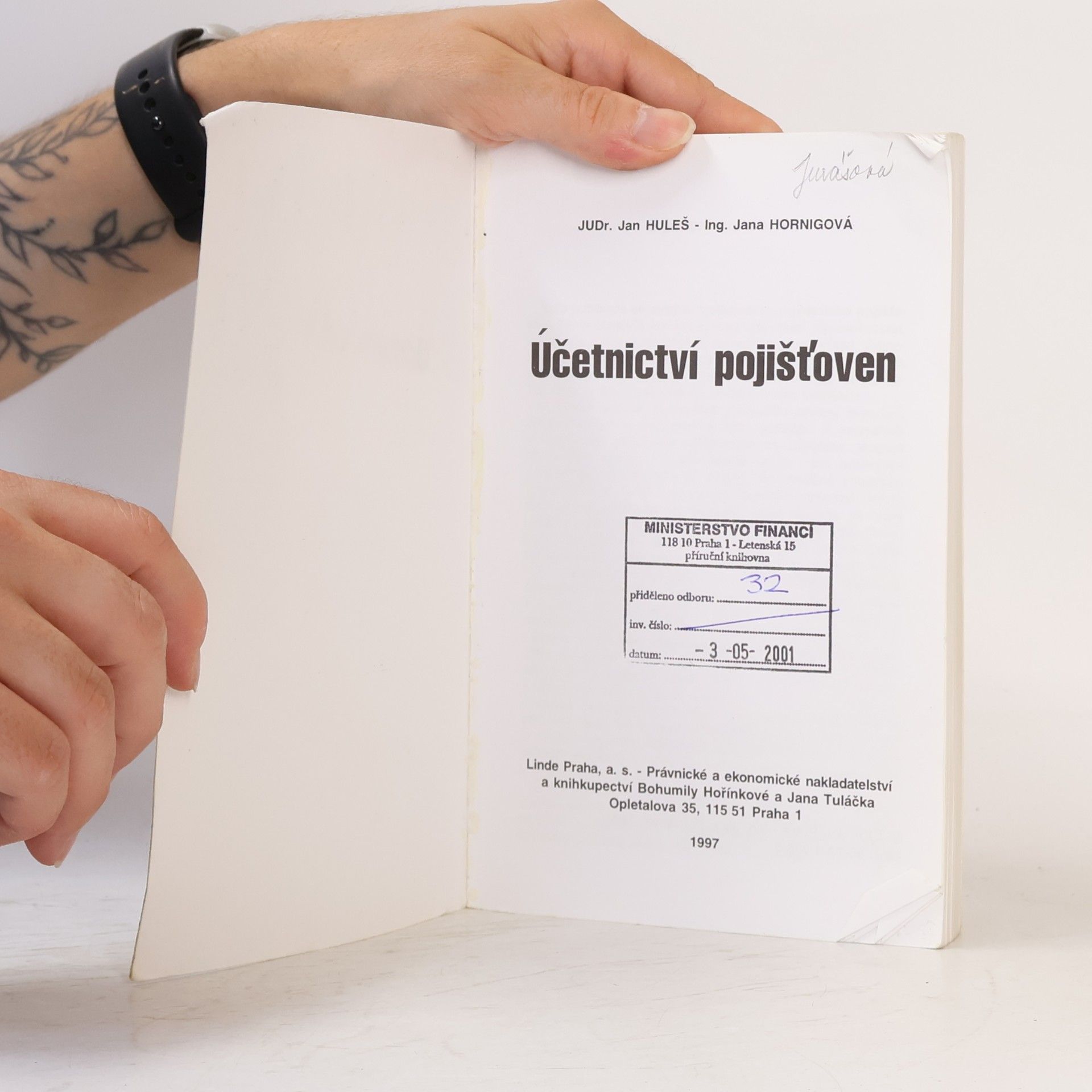 Jan Huleš Účetnictví pojišťoven