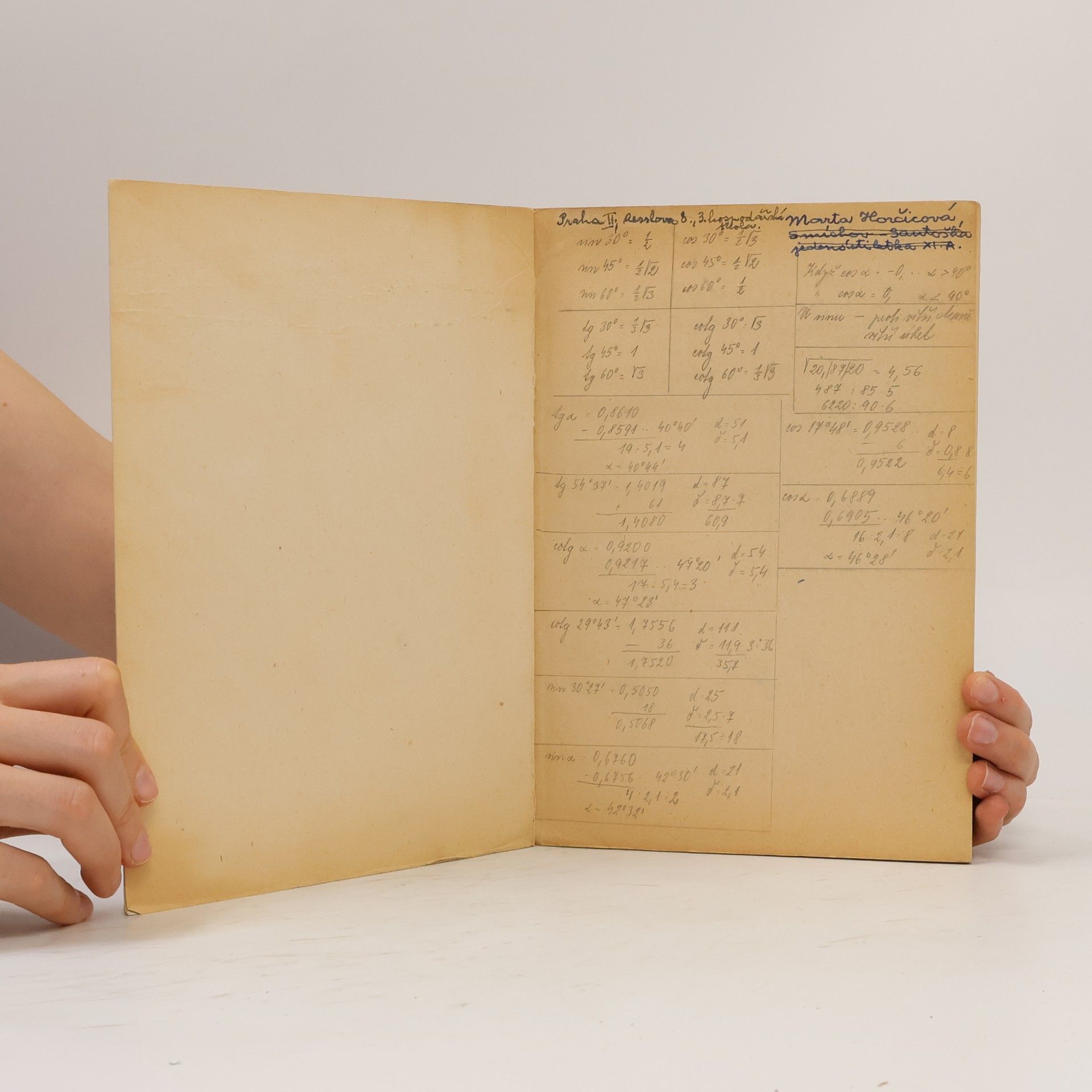 Auteurscollectief Matematické a fysikální tabulky pro devátý až jedenáctý postupný ročník
