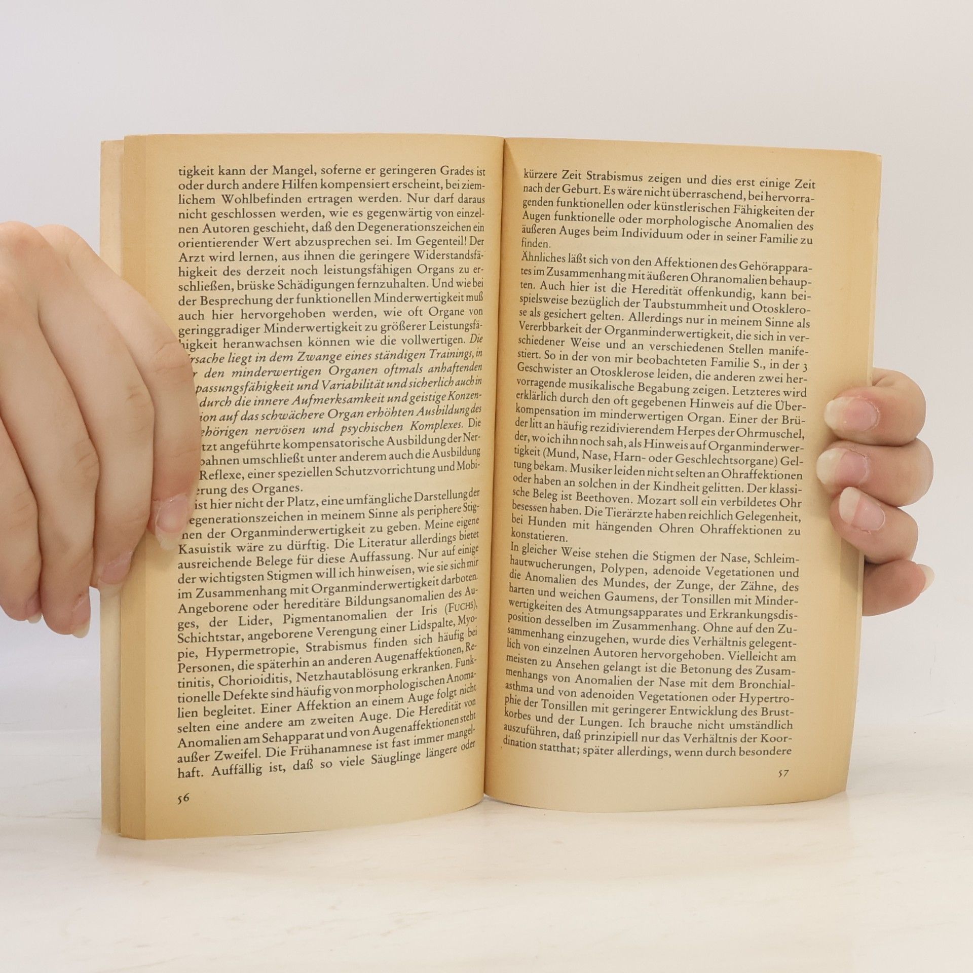 Alfred Adler Studie über Minderwertigkeit von Organen