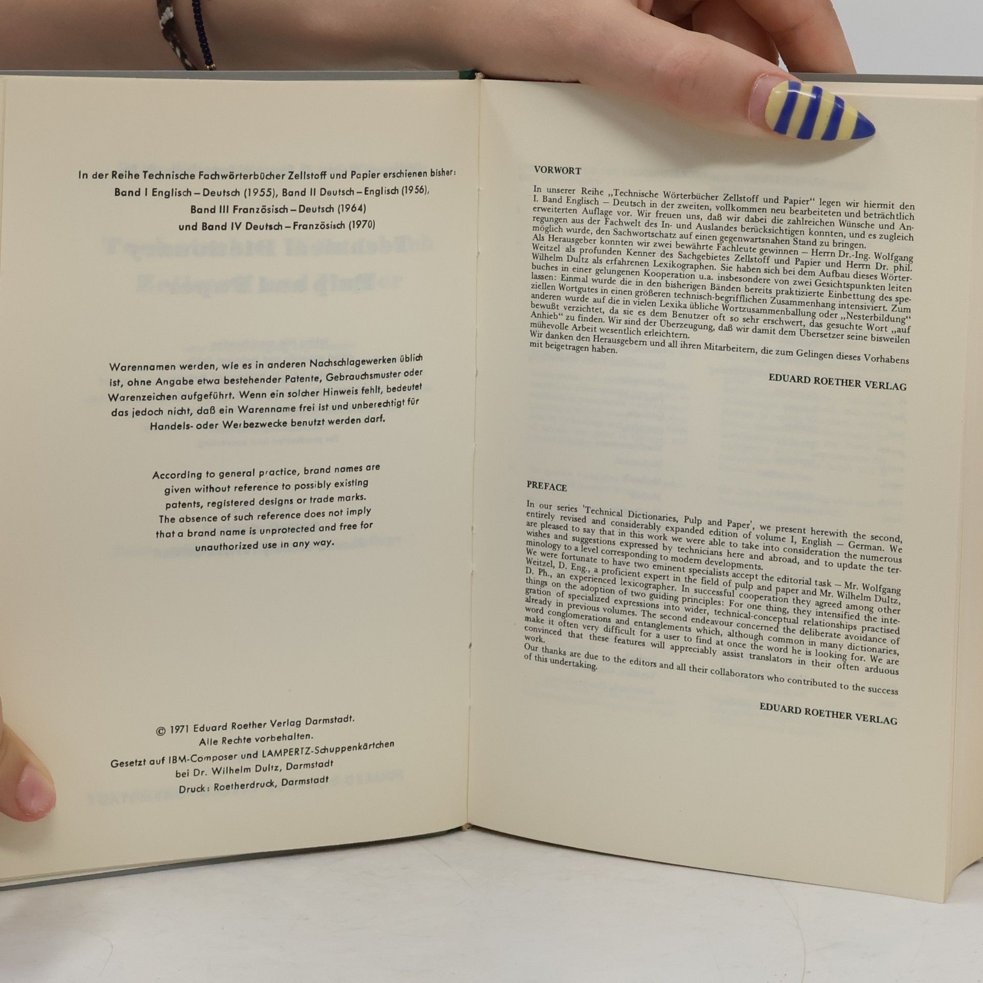 Wilhelm Mohrberg Technische Wörterbücher Zellstoff und Papier II. Deutsch-Englisch