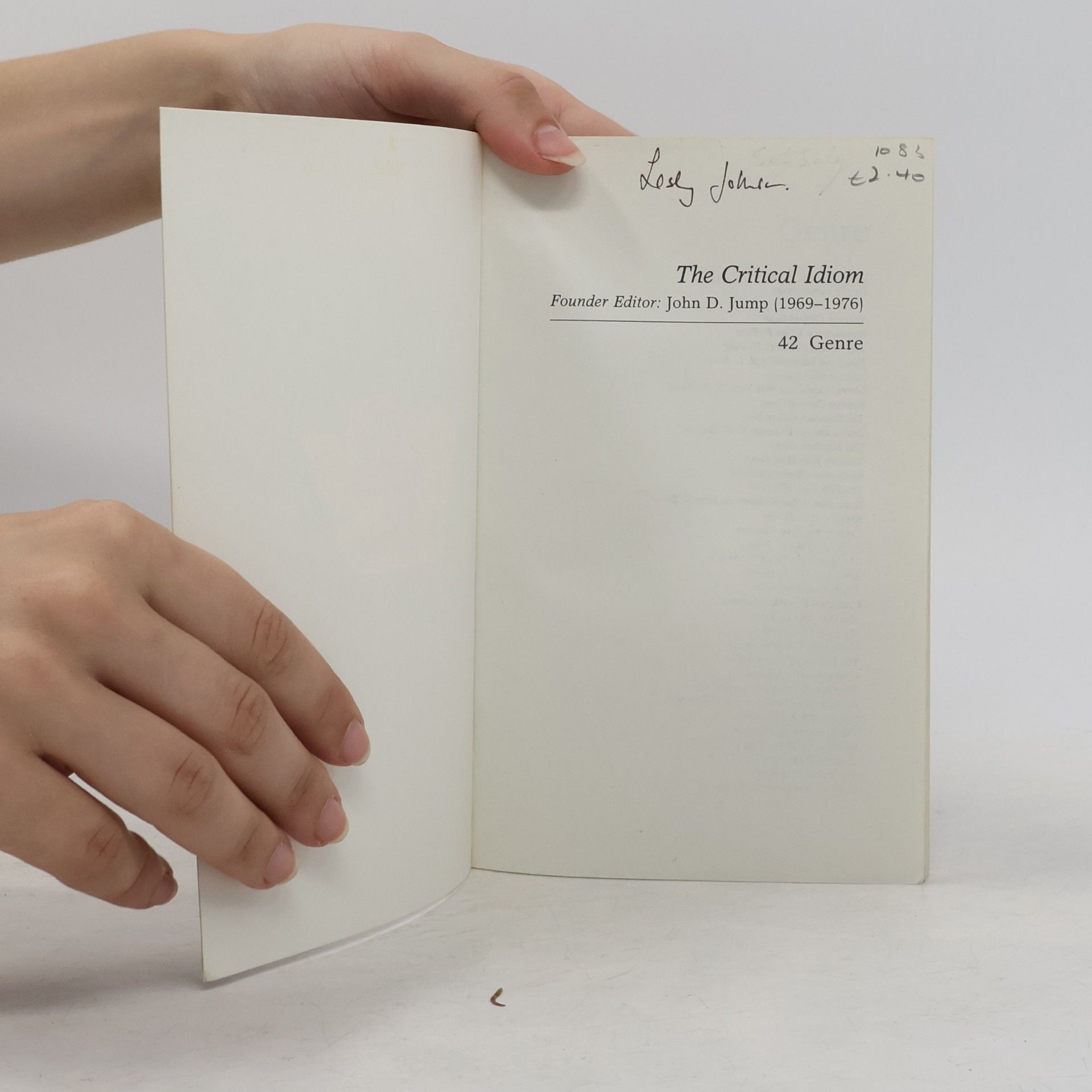 Heather Dubrow The Critical Idiom - 42: Genre