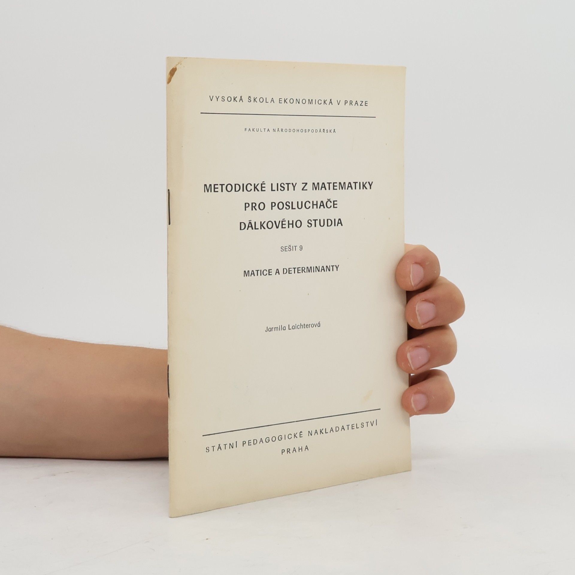 Autorenkollektiv Metodické listy pro posluchače dálkového studia 9. Matice a determinanty