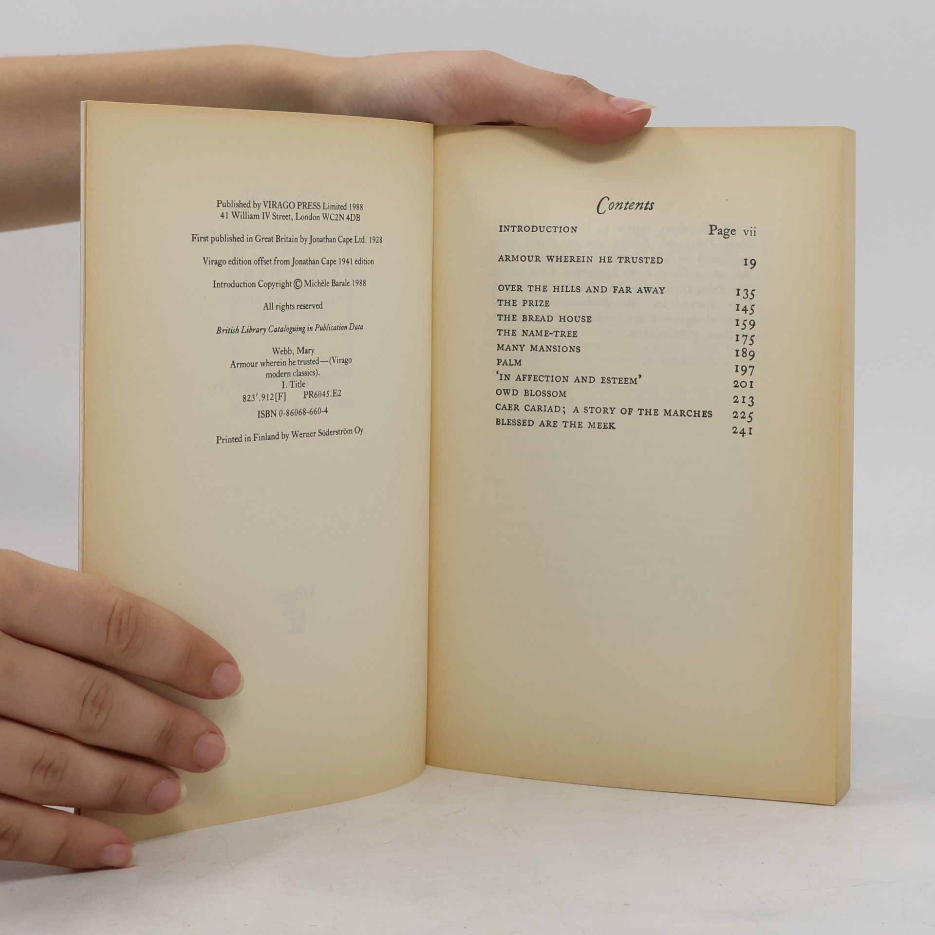 Mary Gladys Meredith Webb Virago Modern Classics: Armour Wherein He Trusted