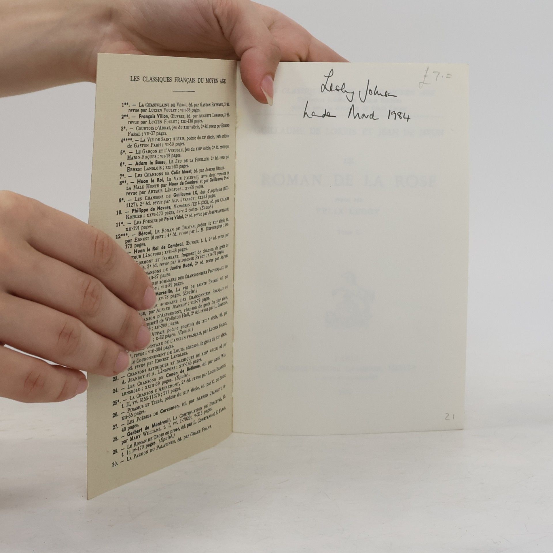 Guillaume de Lorris Les Classiques Français du Moyen Âge: Le Roman de la Rose Tome II