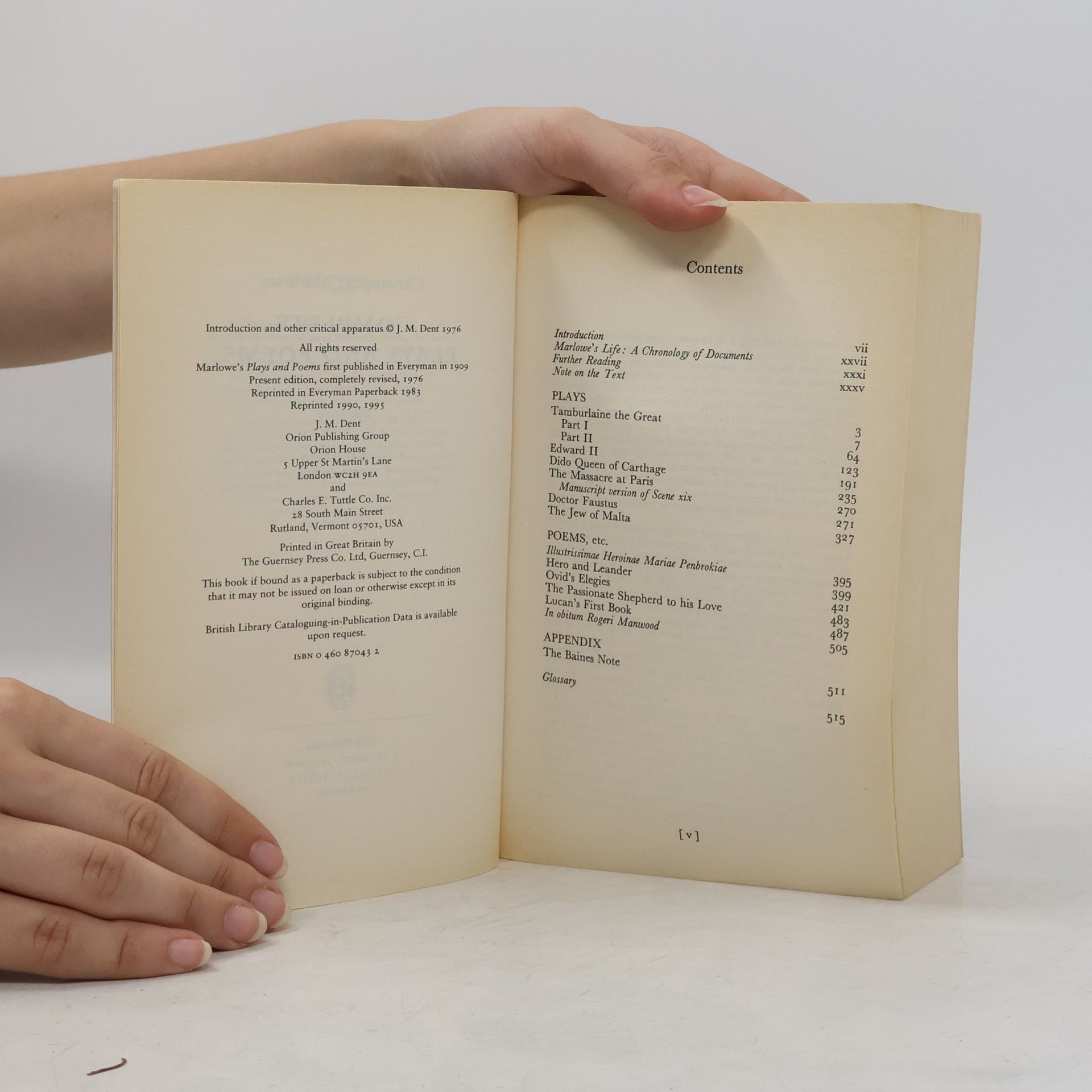 Christopher Marlowe Everyman: Complete Plays and Poems