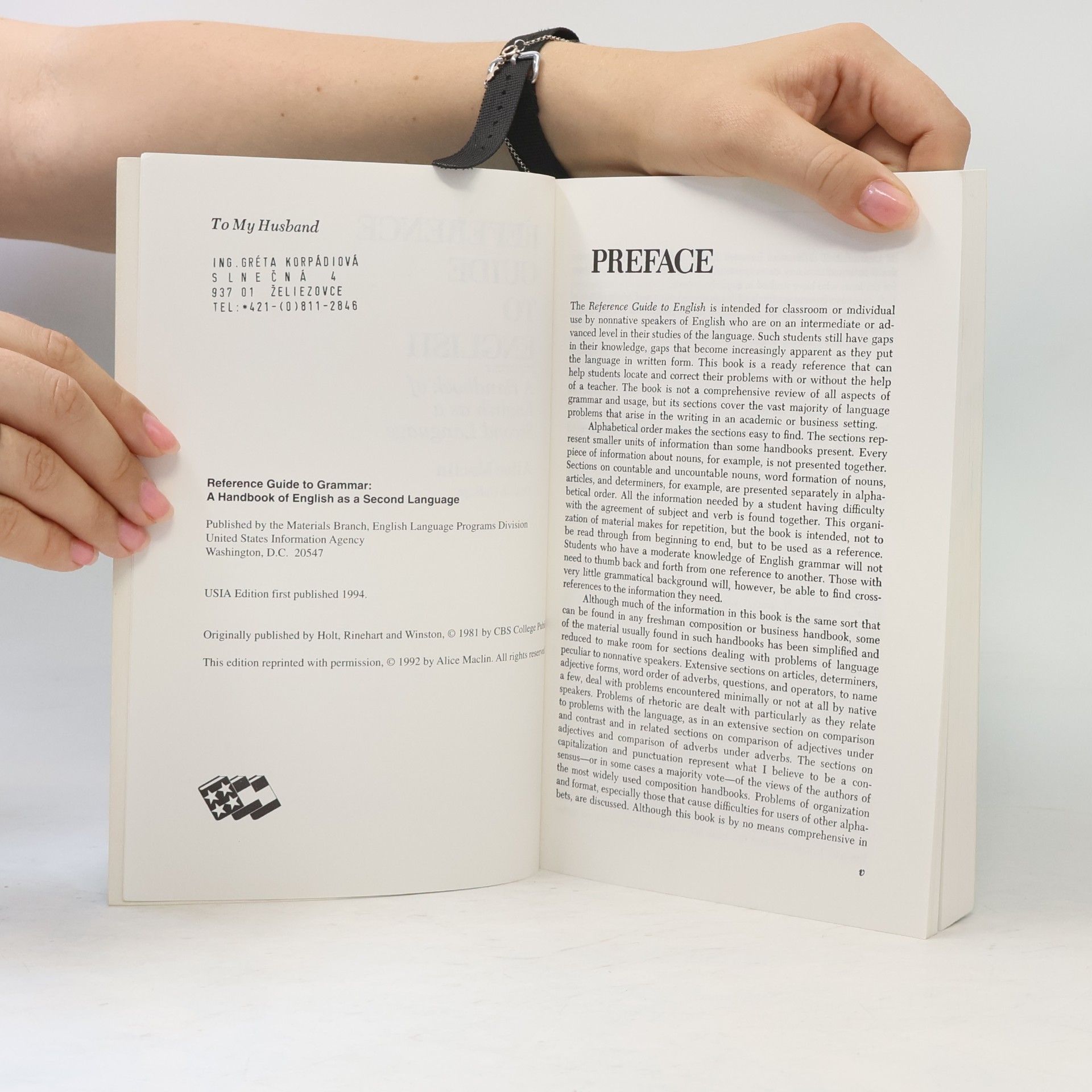 Alice Maclin Reference Guide to English : A Handbook of English as a Second Language