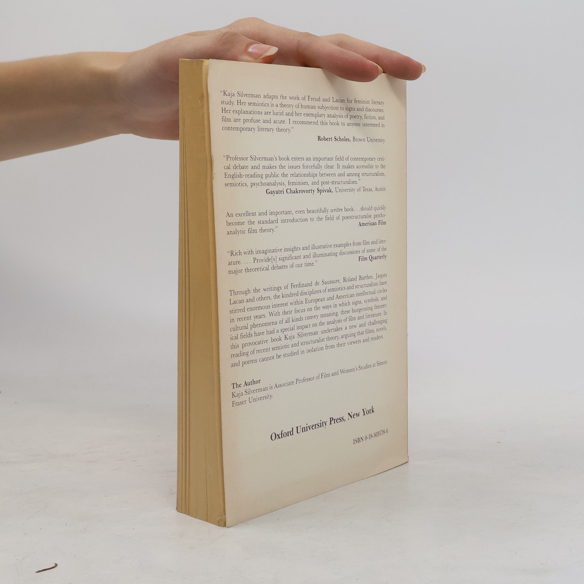 Kaja Silvermann The Subject of Semiotics