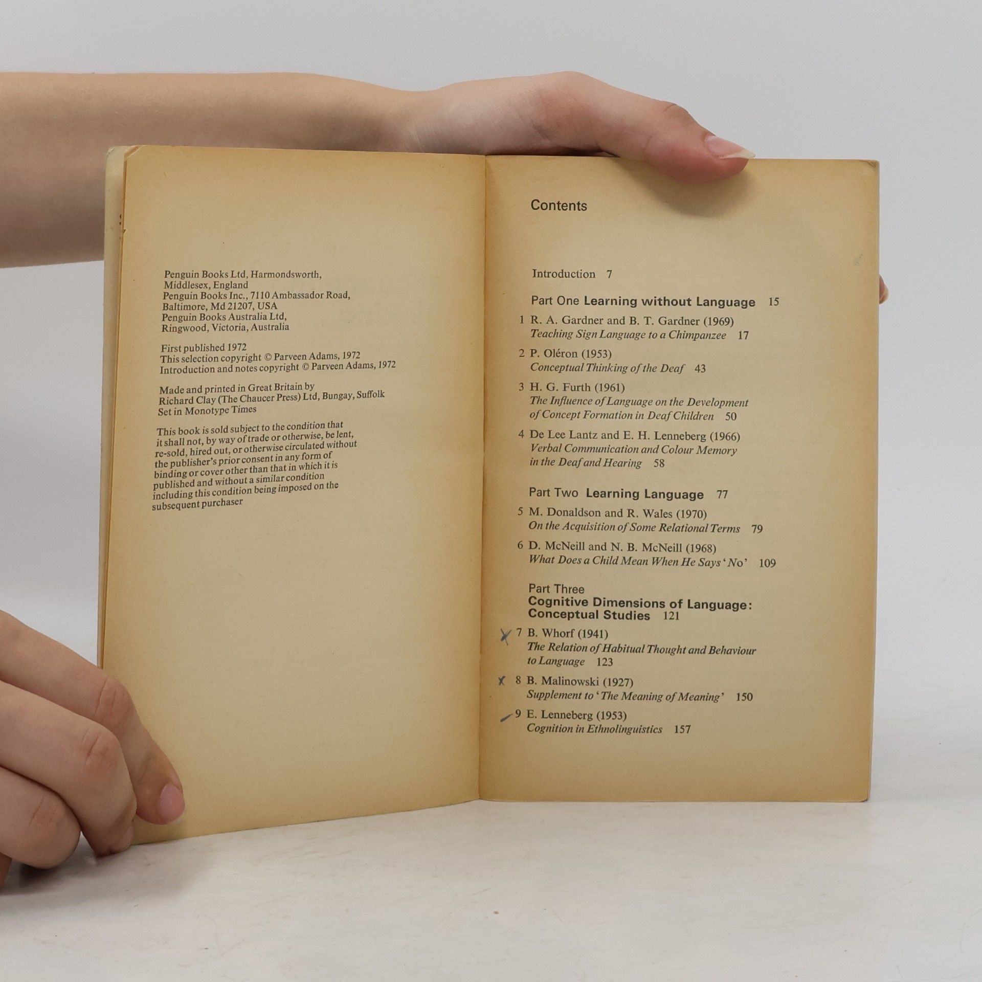 Parveen Adams Penguin Modern Psychology Readings: Language In Thinking