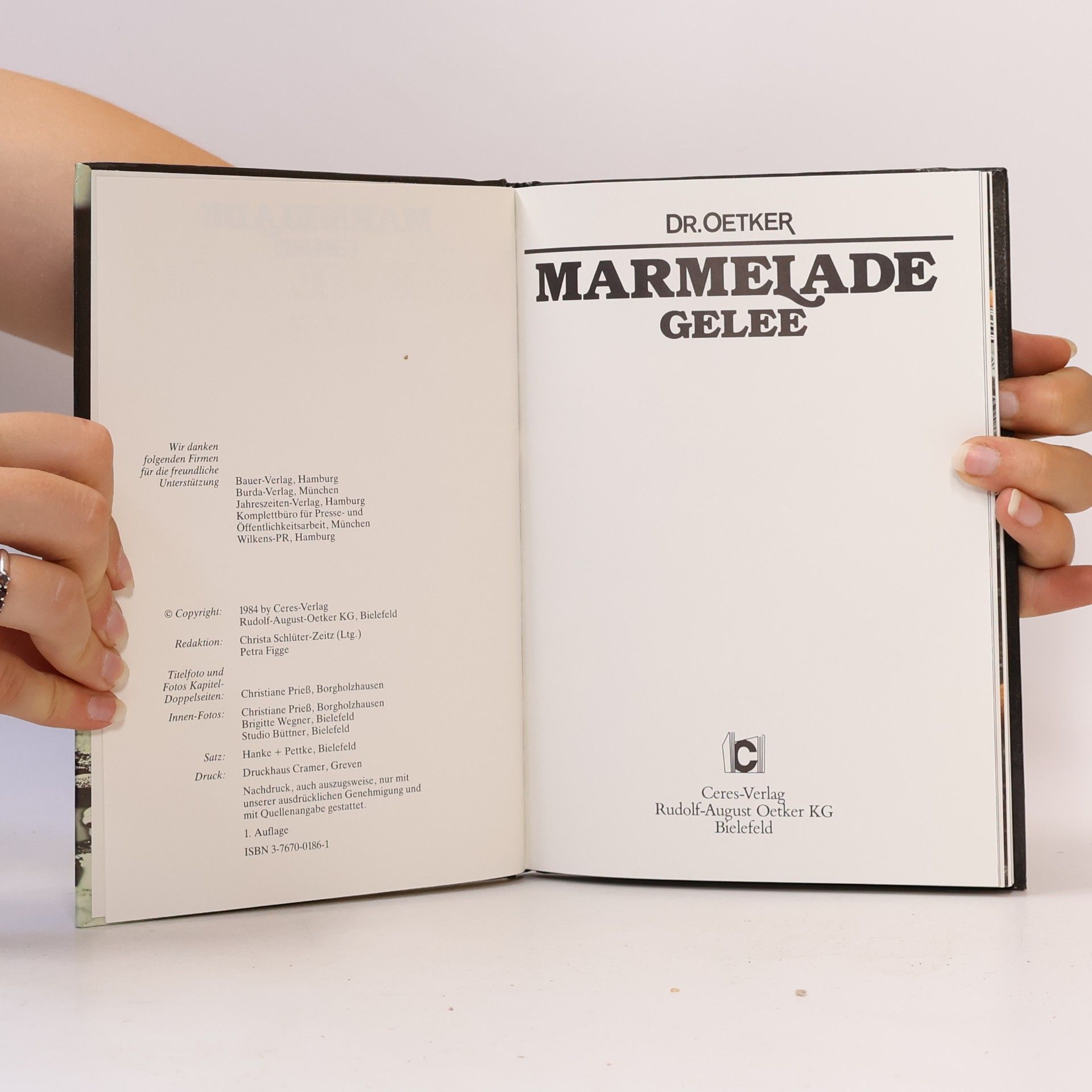 Dr. Oetker Dr. Oetker Verlag Marmelade. Gelee