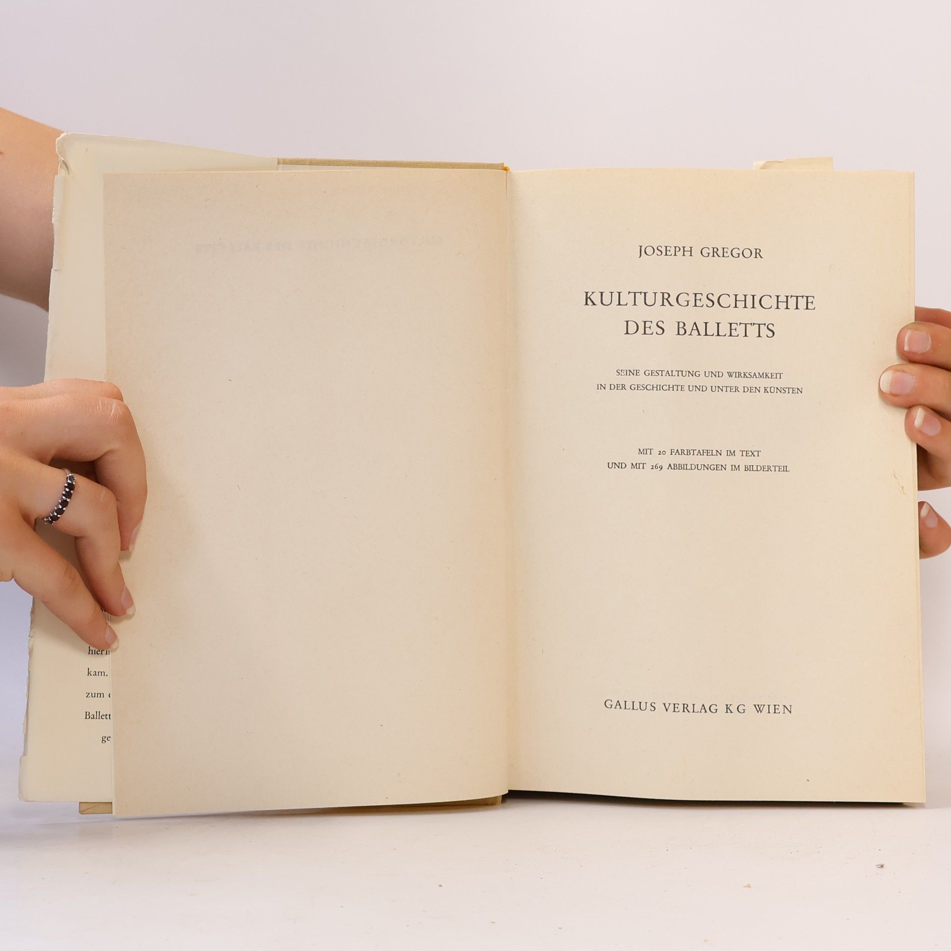 Joseph Gregor Kulturgeschichte des Balletts
