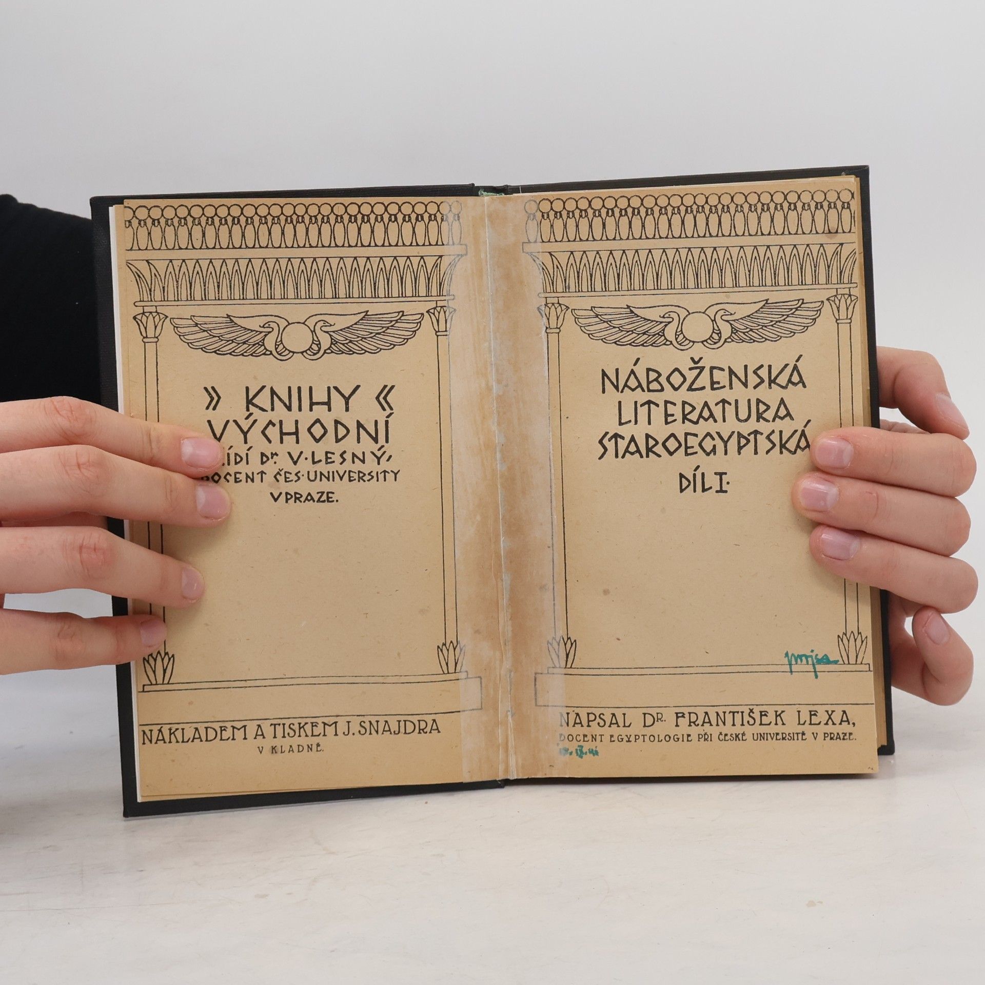 František Lexa Náboženská literatura staroegyptská I. , II.