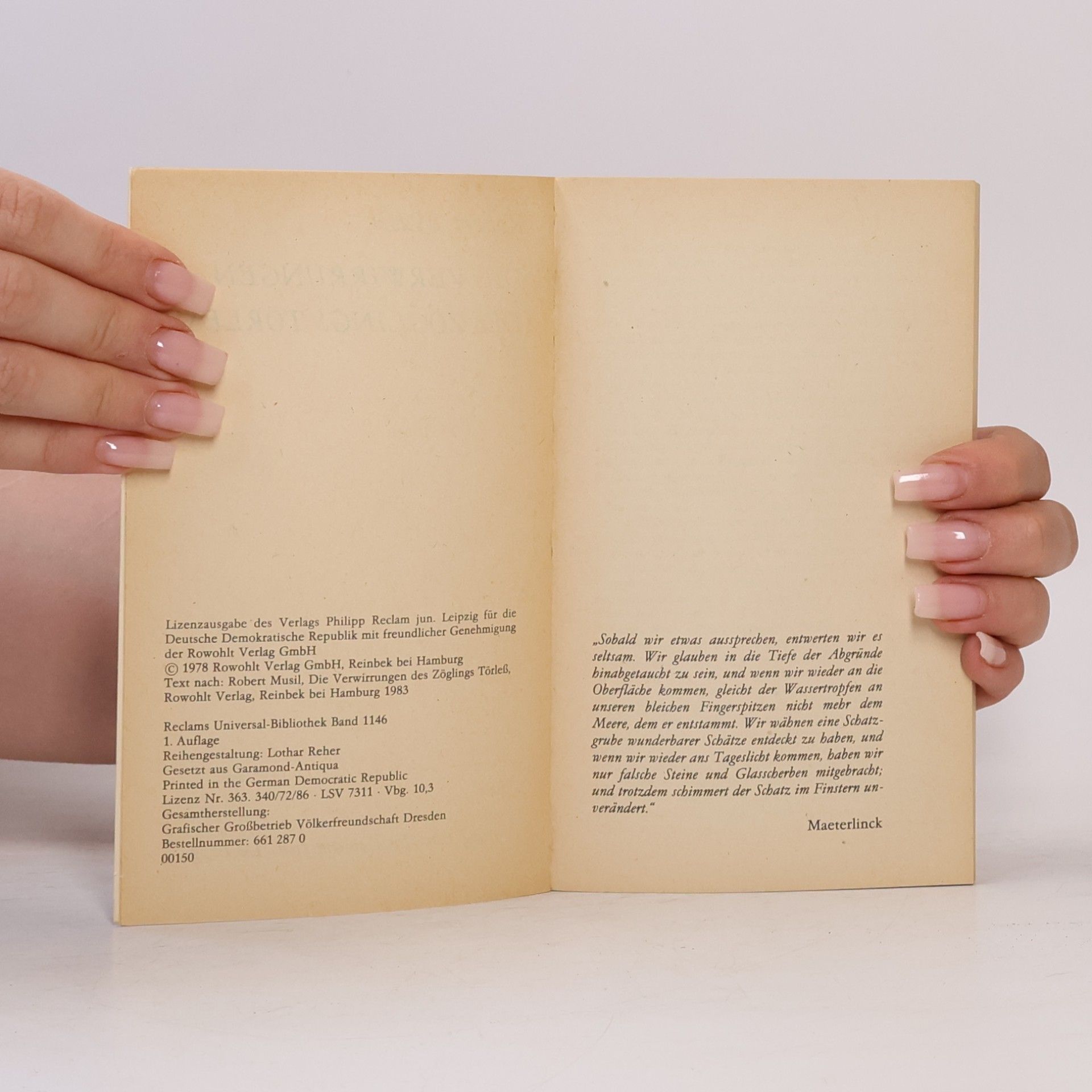 Robert Musil Die Verwirrungen des Zöglings Törleß