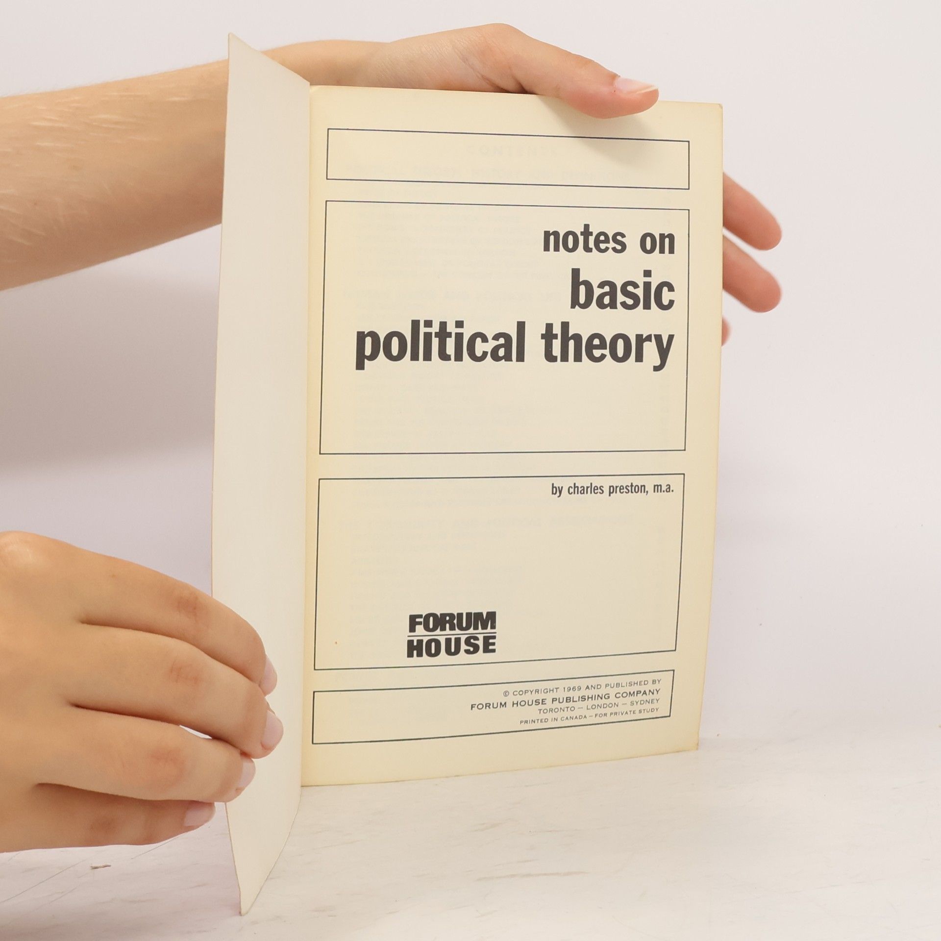 Various authors Notes on Basic Political Theory