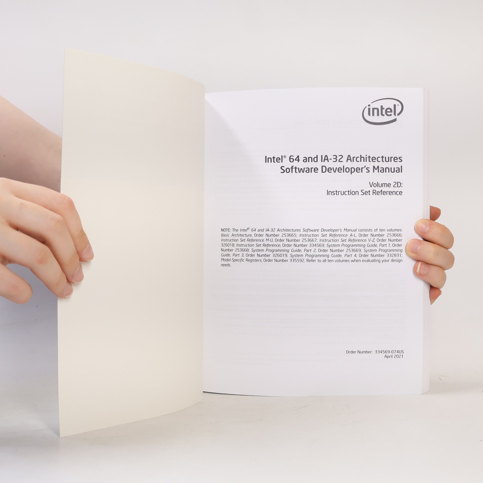 Various authors Intel 64 and IA 32 Architectures Software Developer´s Manual Volume 2D: Instruction Set Reference