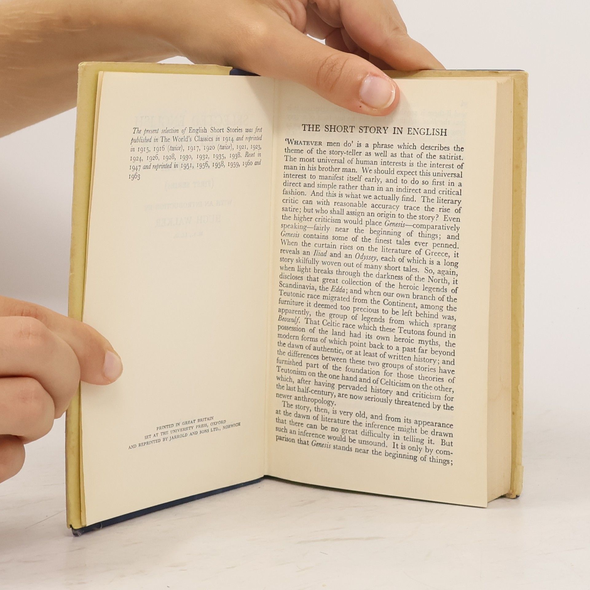 Hugh Walker Selected English Short Stories