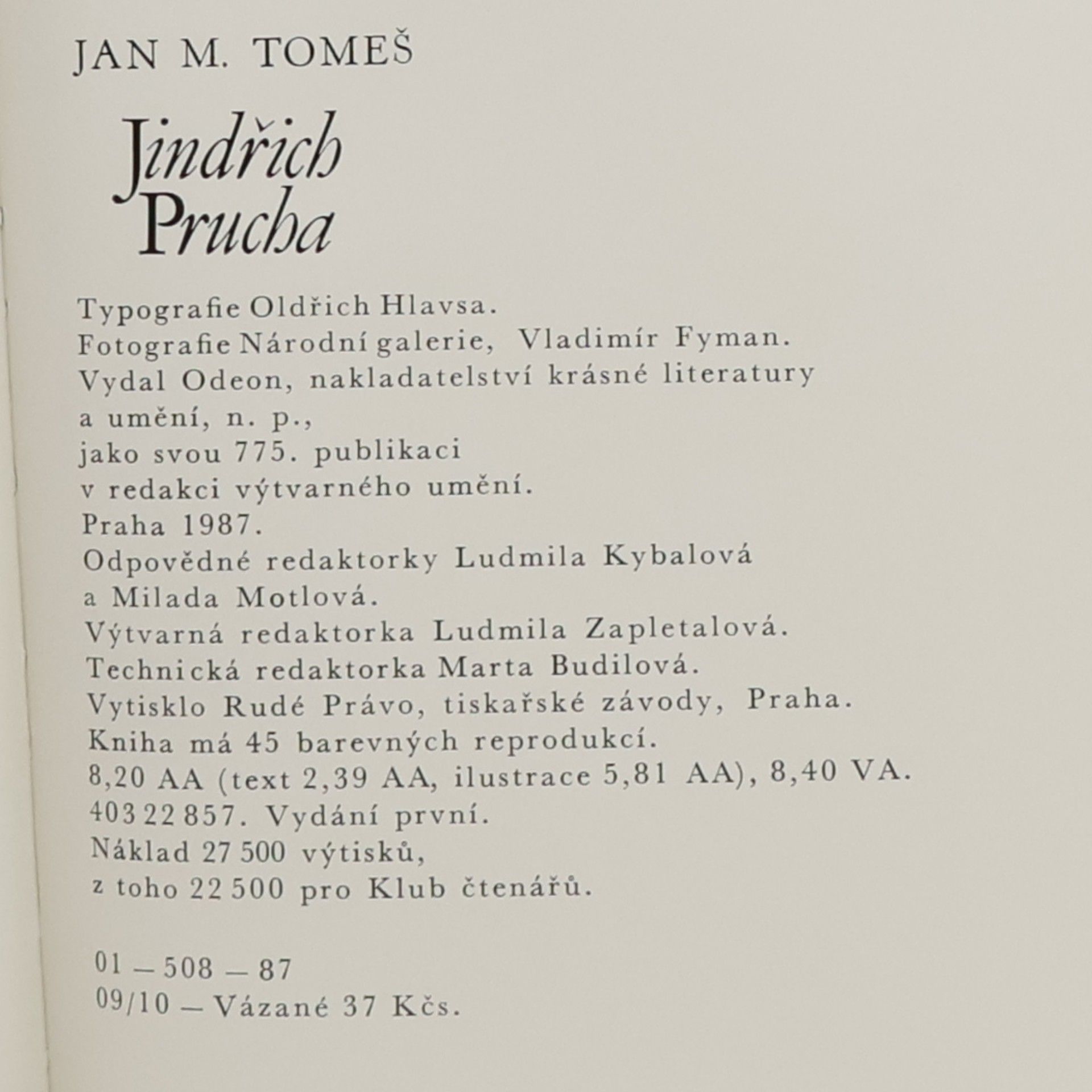Jan Marius Tomeš Jindřich Prucha